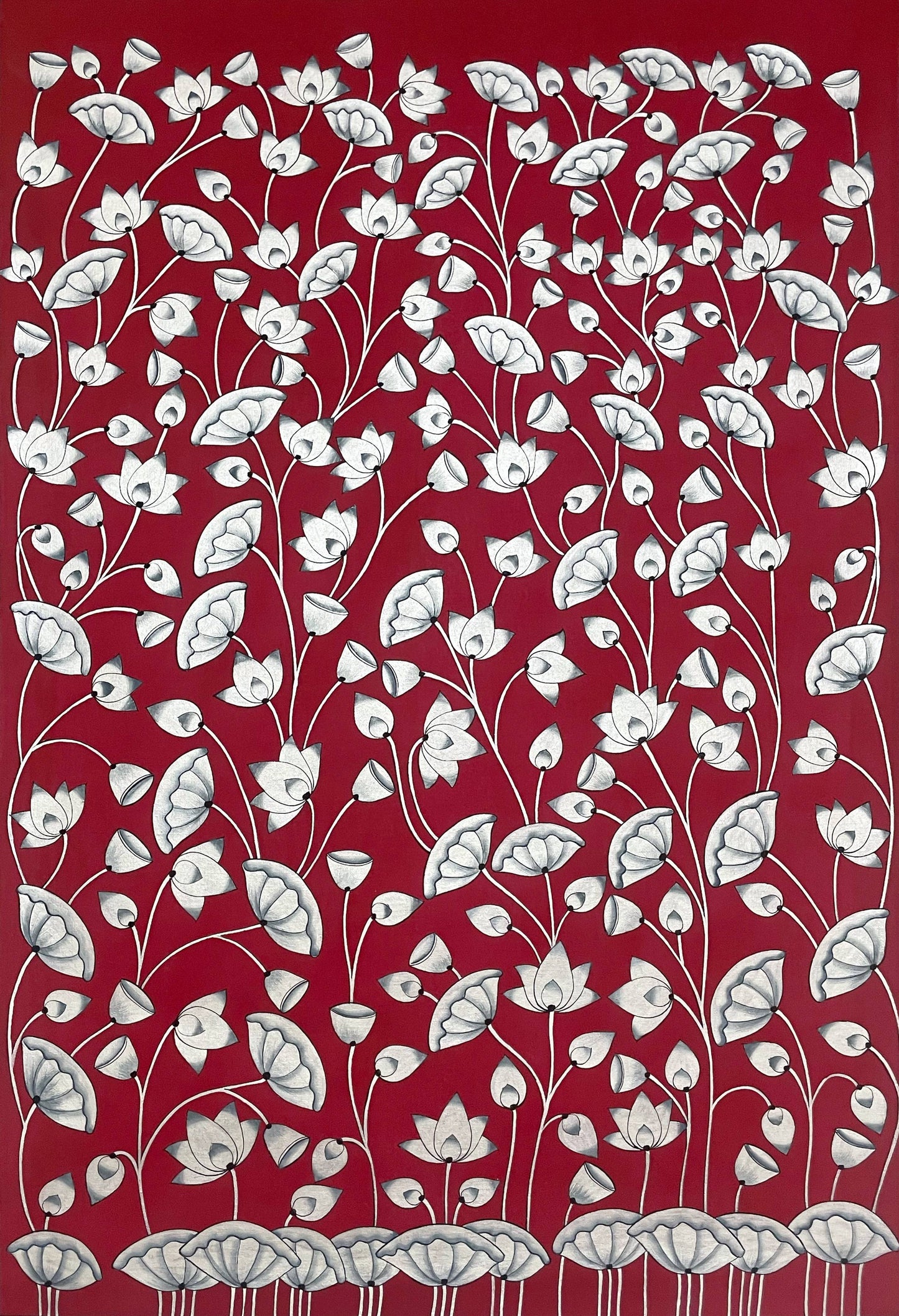 Pichwai Painting, Lotus Pond Indian Pichwai, Home decor Art, Indian painting - Jaipur Earth