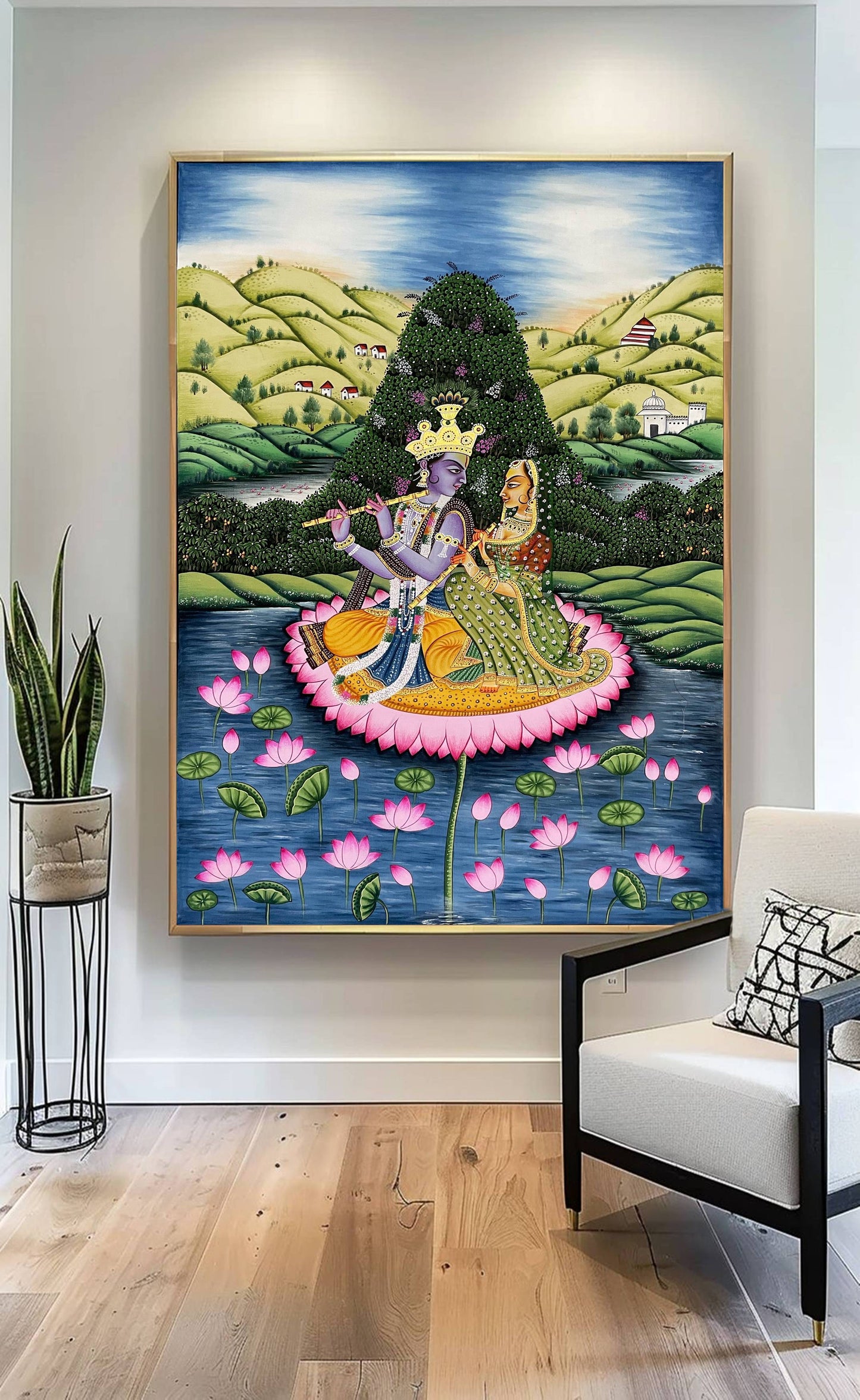 Radha Krishna Detailed Pichwai Handmade Painting - Jaipur Earth