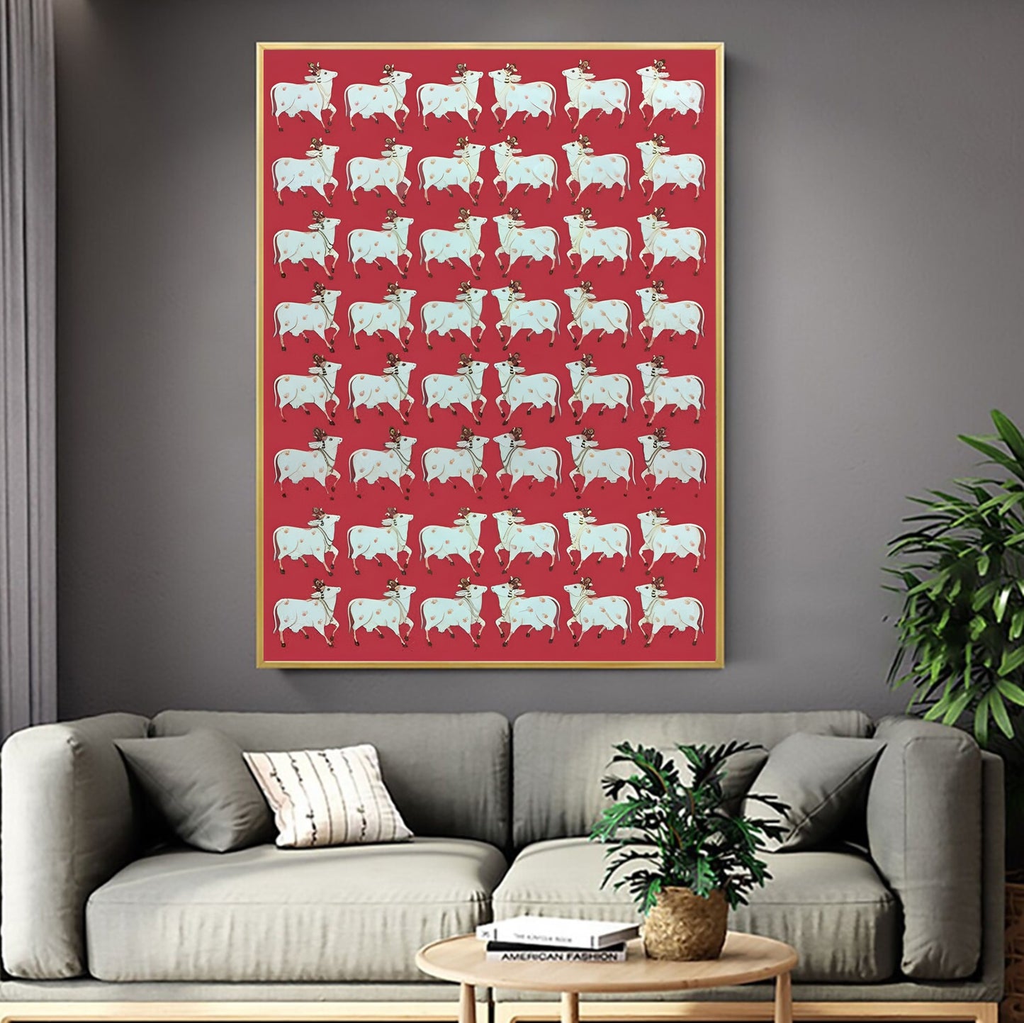Gopashtami Cow Pichwai Painting Traditional Indian Pichwai Painting, Home decor gift, Wall Art - Jaipur Earth