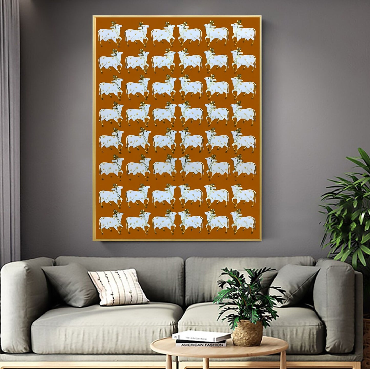Gopashtami Cow Pichwai Painting Traditional Indian Pichwai Painting, Home decor gift, Wall Art - Jaipur Earth
