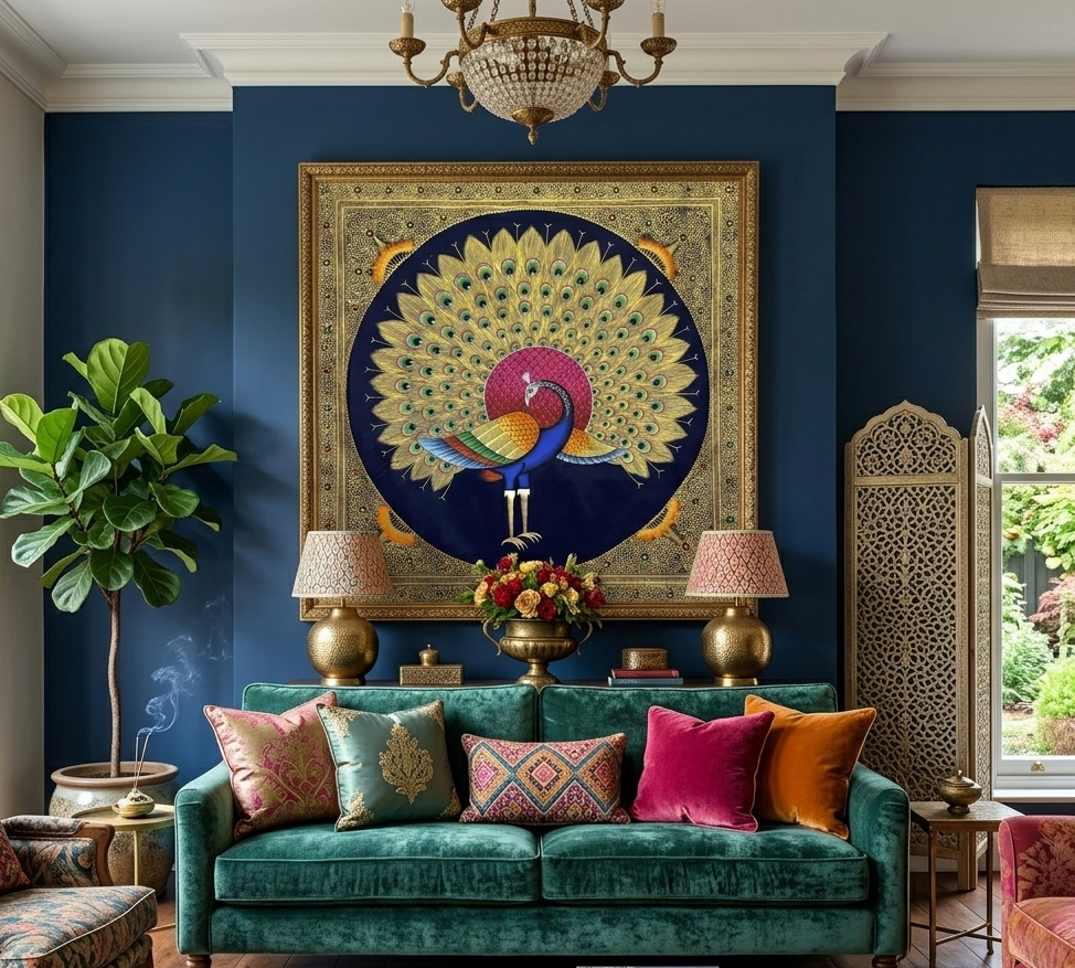 Peacock Bird Painting – Handmade Bird Wall Art for Home Decor – Wall Art