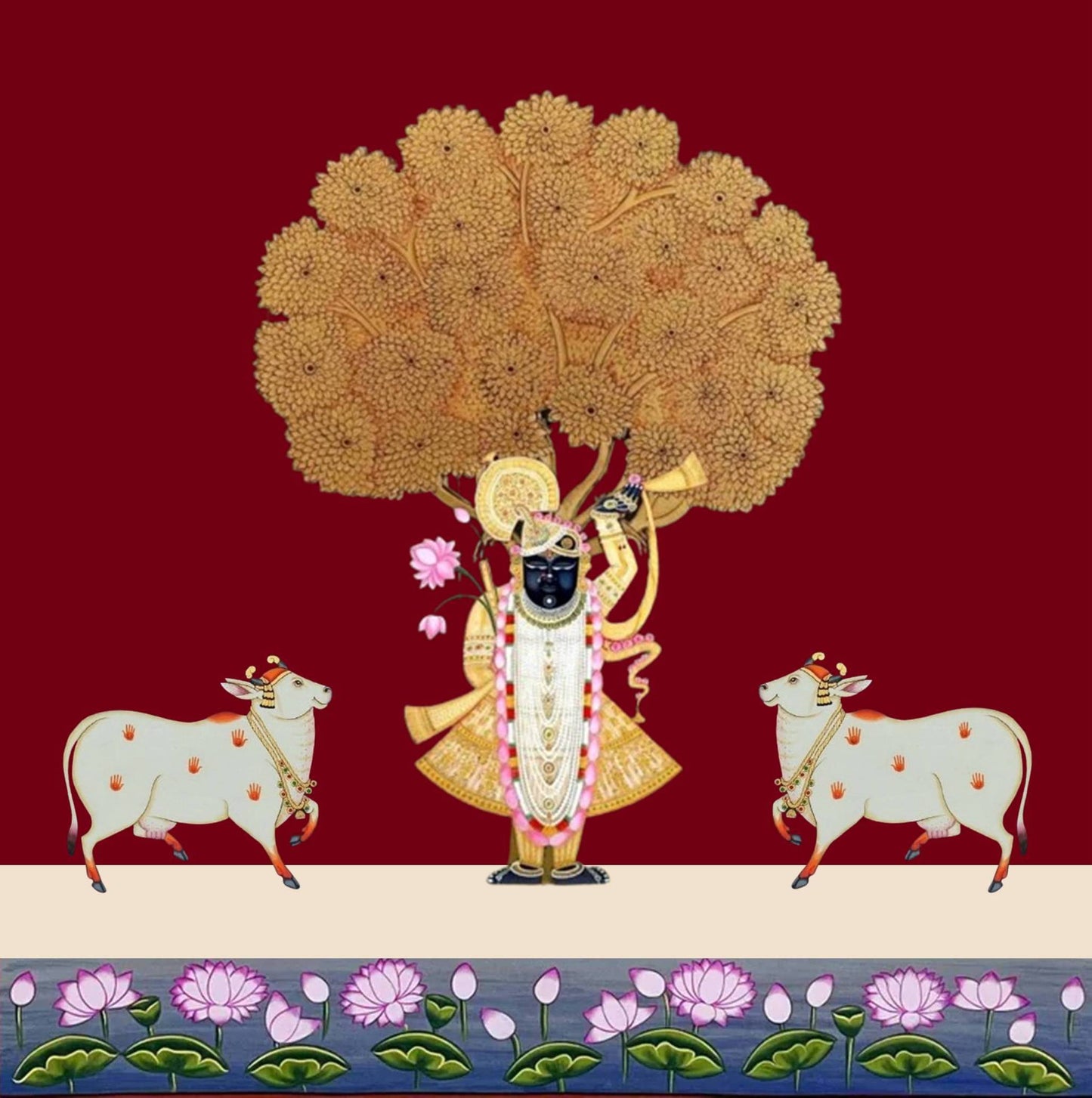 Handcrafted Shrinathji Pichwai Painting – Traditional Indian Art - Jaipur Earth