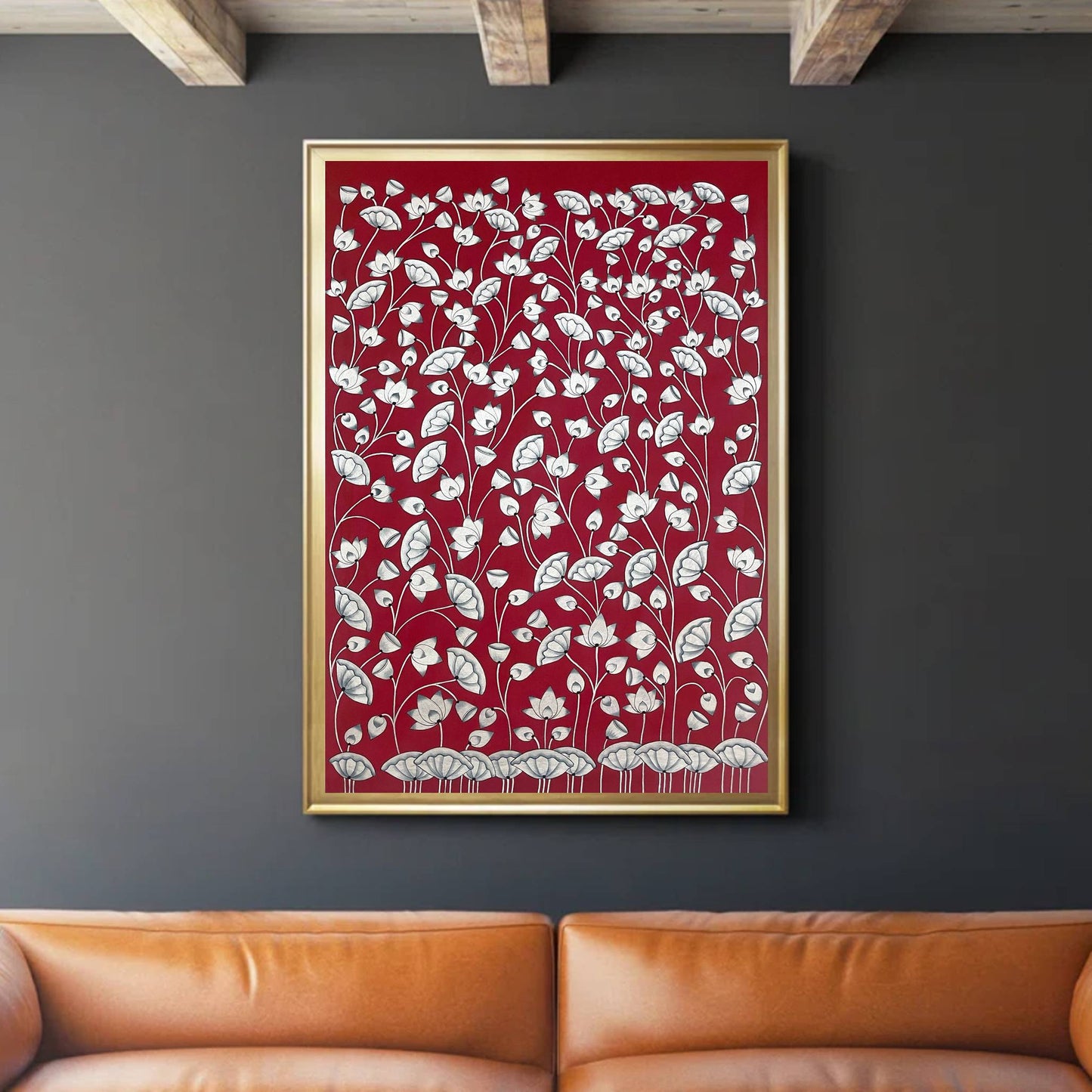 Pichwai Painting, Lotus Pond Indian Pichwai, Home decor Art, Indian painting - Jaipur Earth