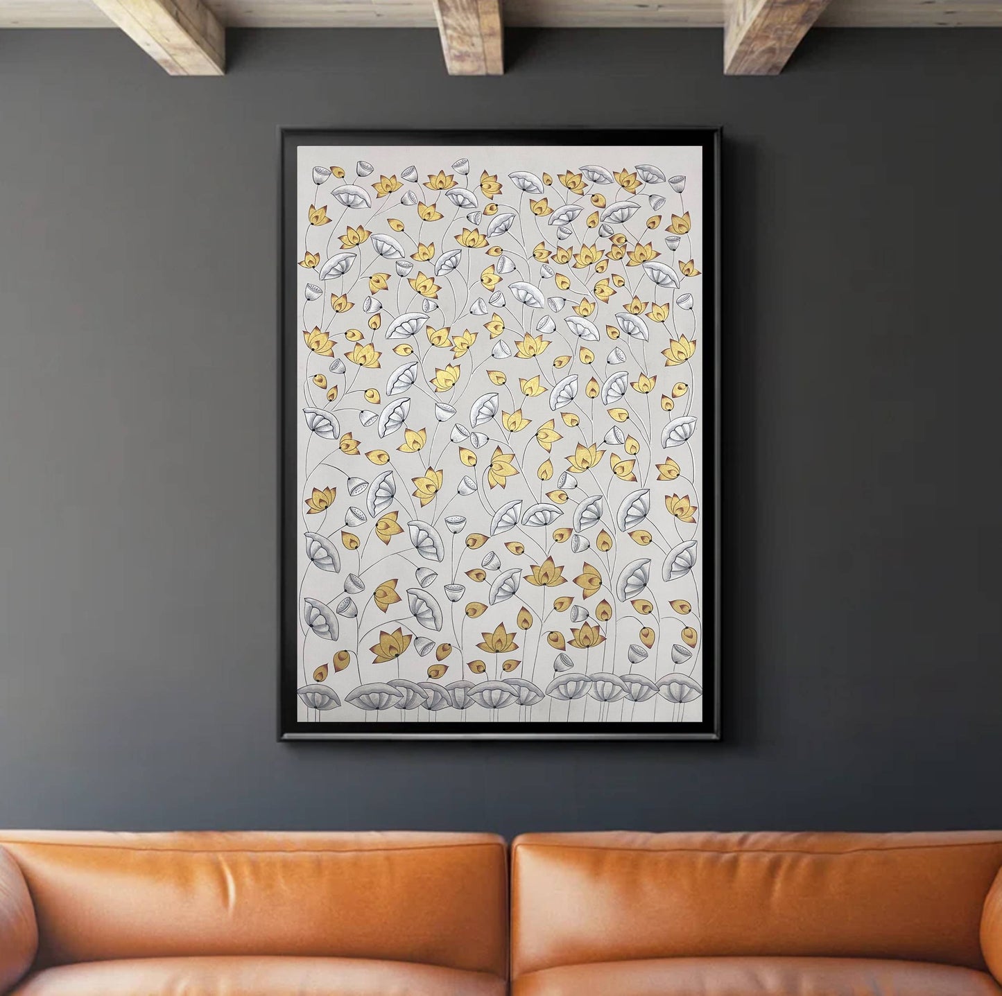 Pichwai Painting, Lotus Pond Indian Pichwai, Home decor Art, Indian painting - Jaipur Earth