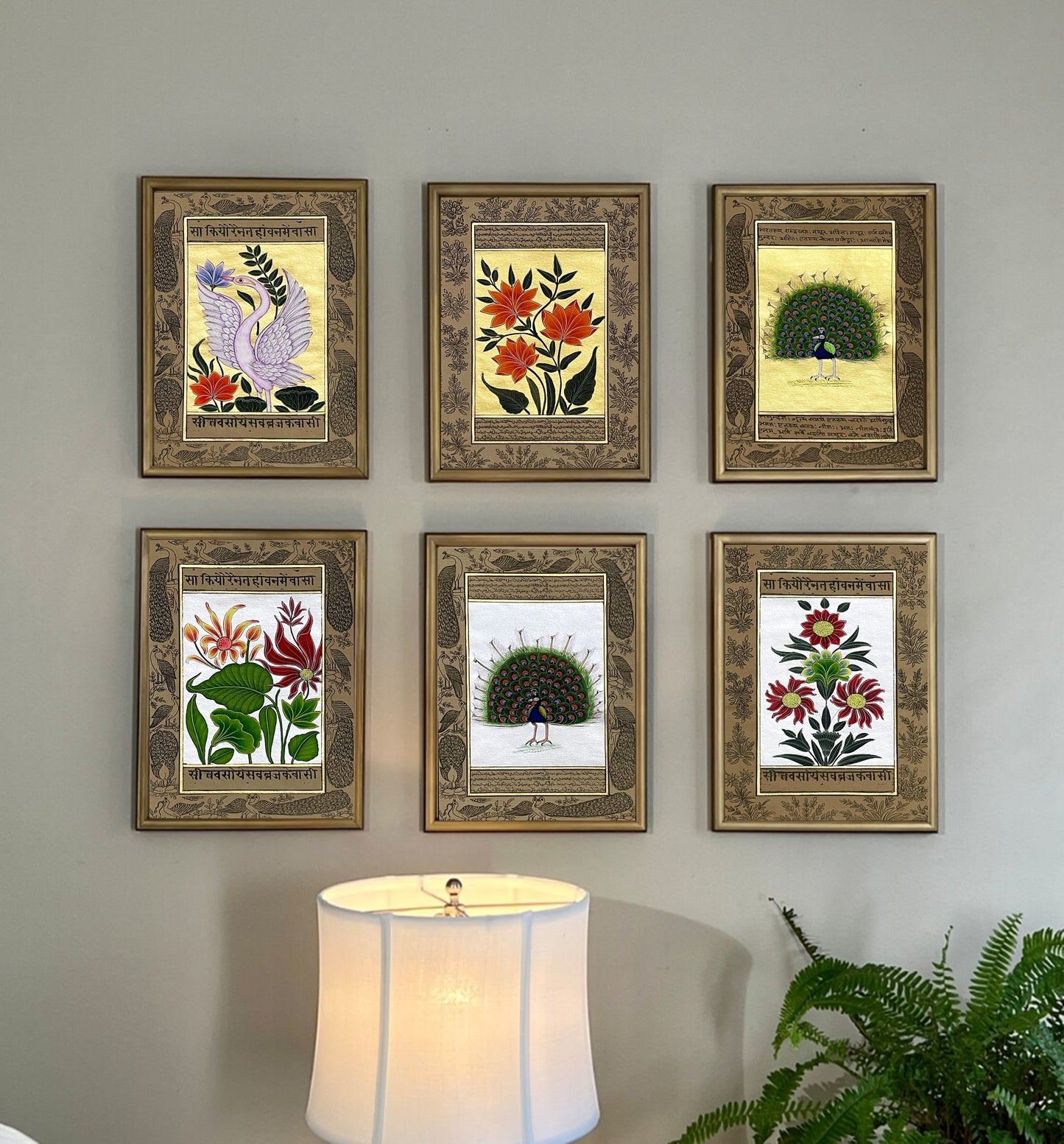 Miniature Painting Set of 6, Handmade Miniature Painting on Paper, Wall Art, Home Decor Gift - Jaipur Earth