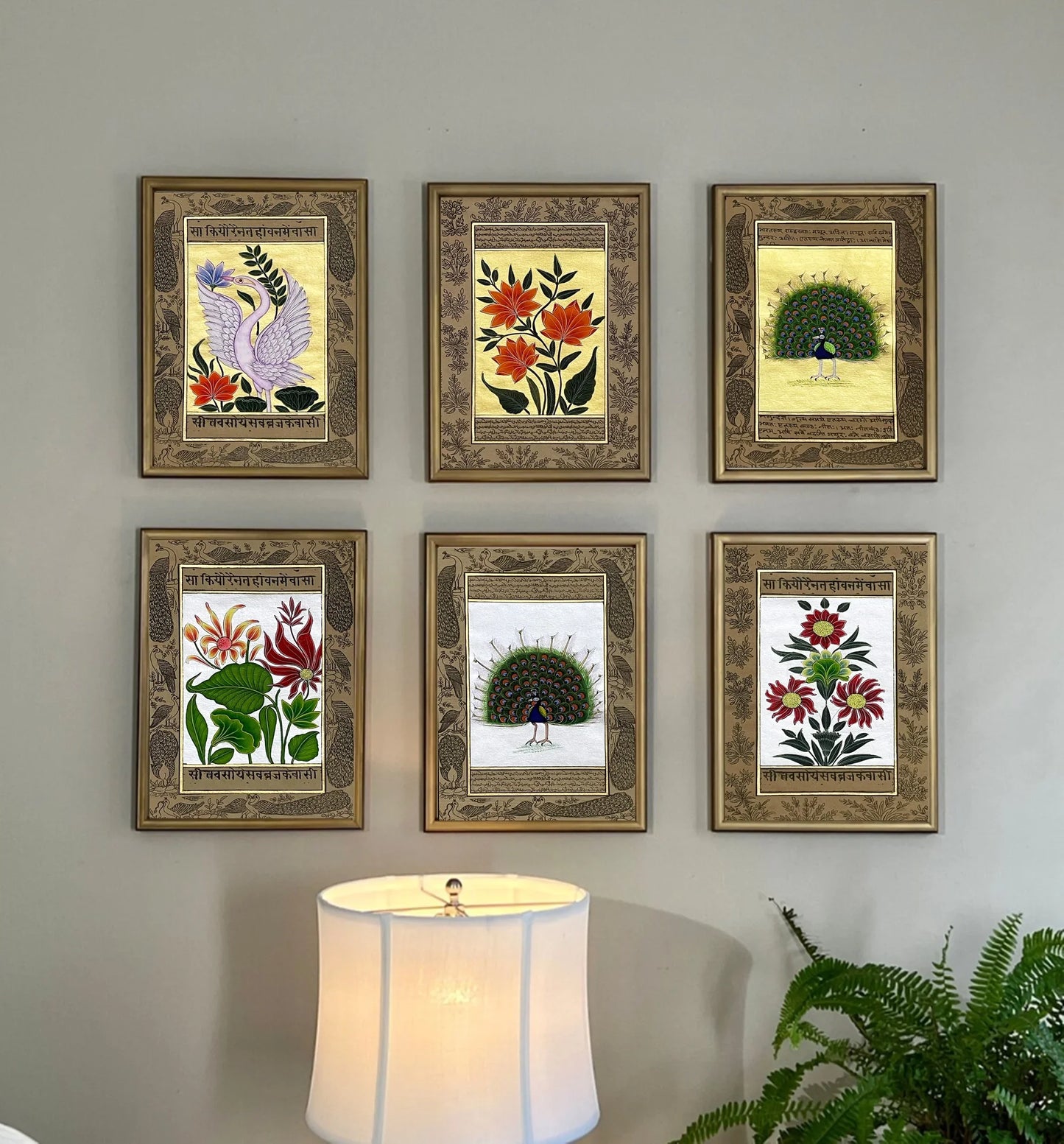 Miniature Painting Set of 6, Handmade Miniature Painting on Paper, Wall Art, Home Decor Gift - Jaipur Earth