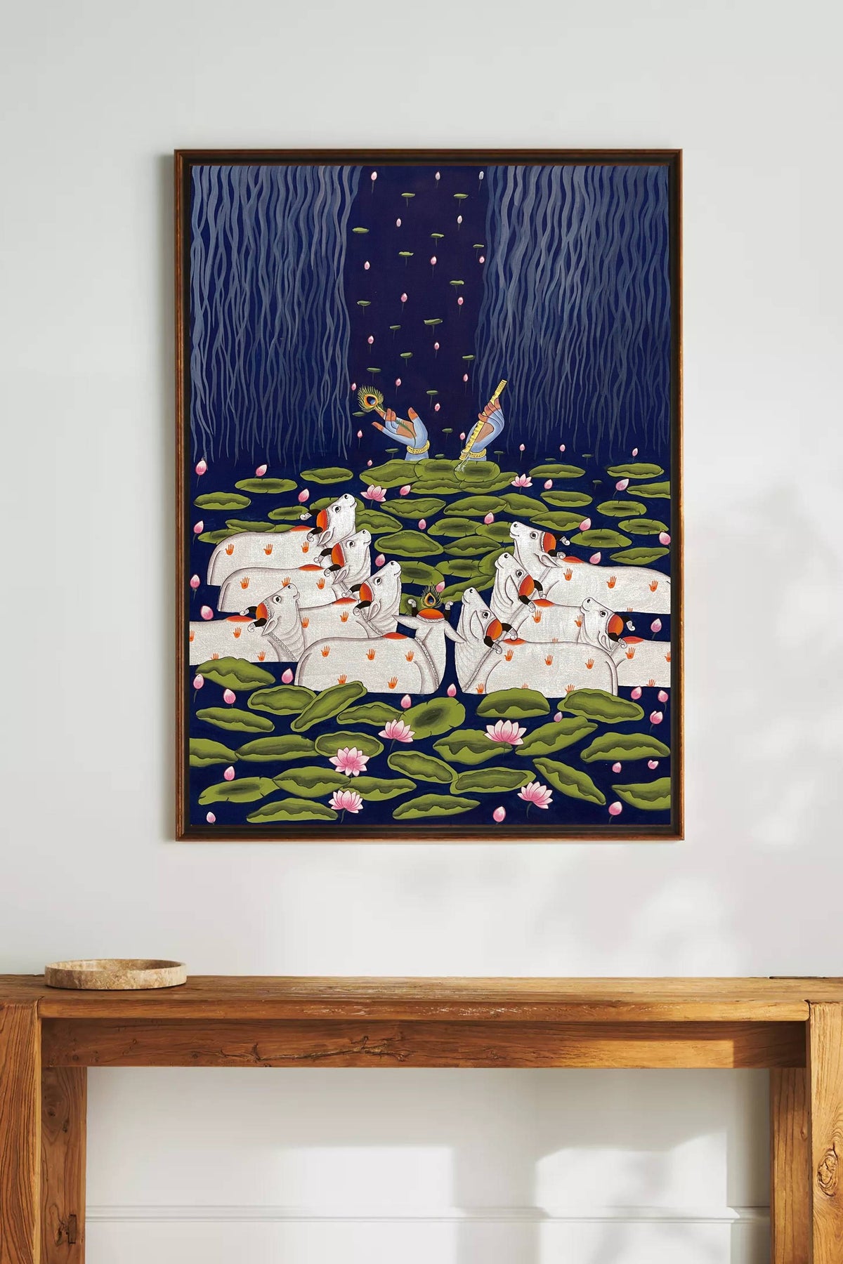 Krishna Detailed Pichwai Painting, wall decor, Home decor - Jaipur Earth