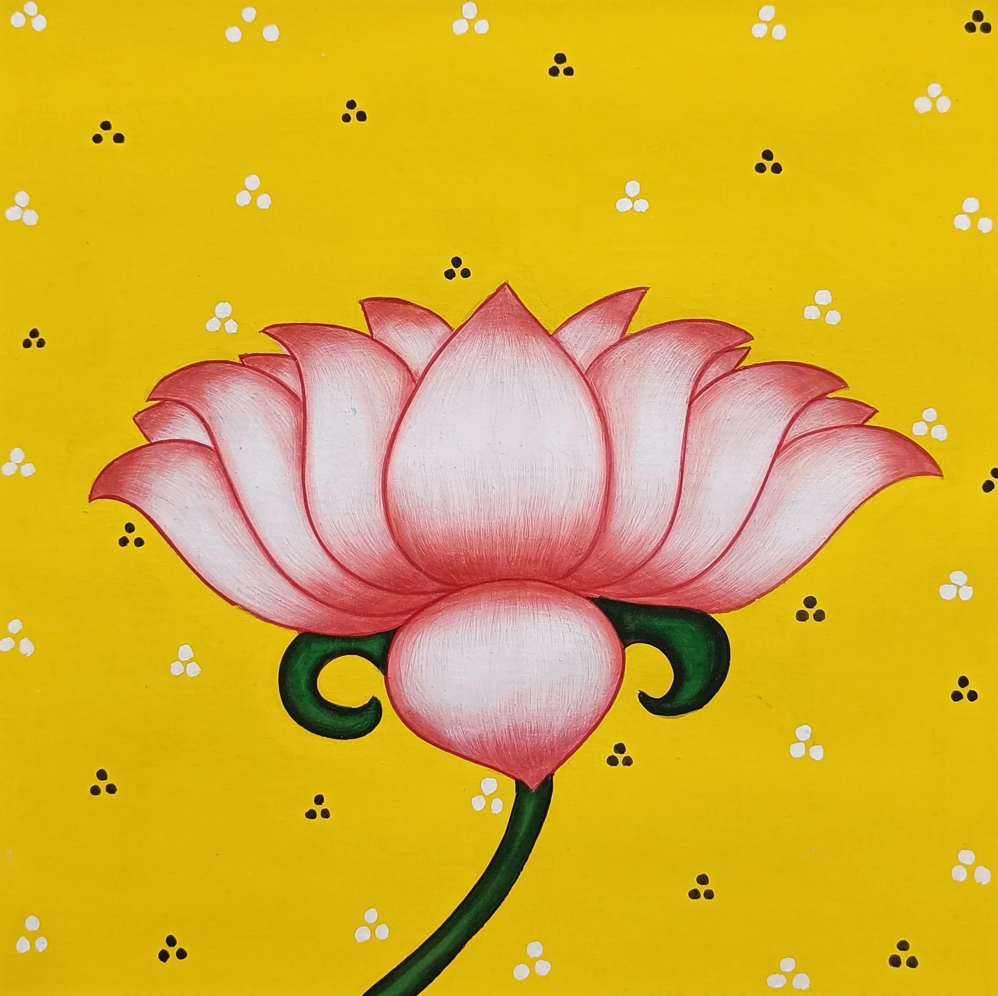 Pichwai Painting Of Lotus Wall Art Work, Traditional Indian Pichwai Painting For Home Decor, Flower Painting, wall decor, home decor - Jaipur Earth