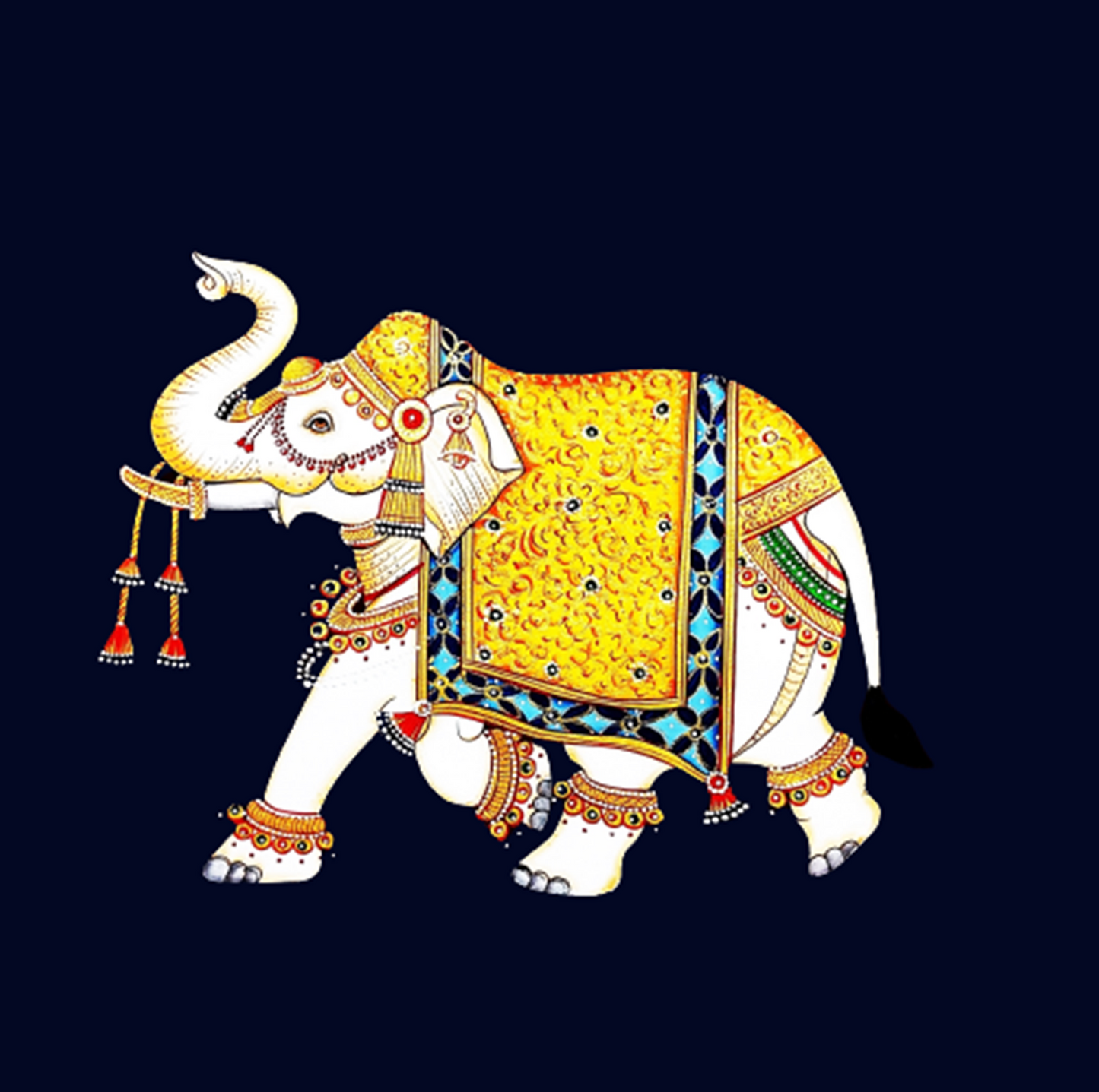 Elephant - Handmade Pichwai Painting - Jaipur Earth