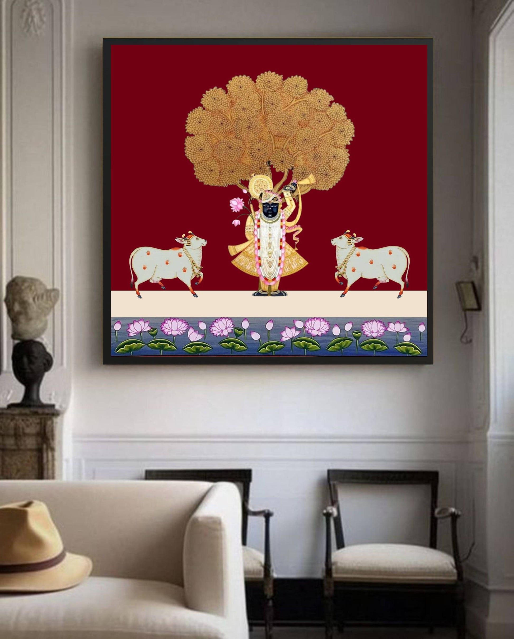 Handcrafted Shrinathji Pichwai Painting – Traditional Indian Art - Jaipur Earth