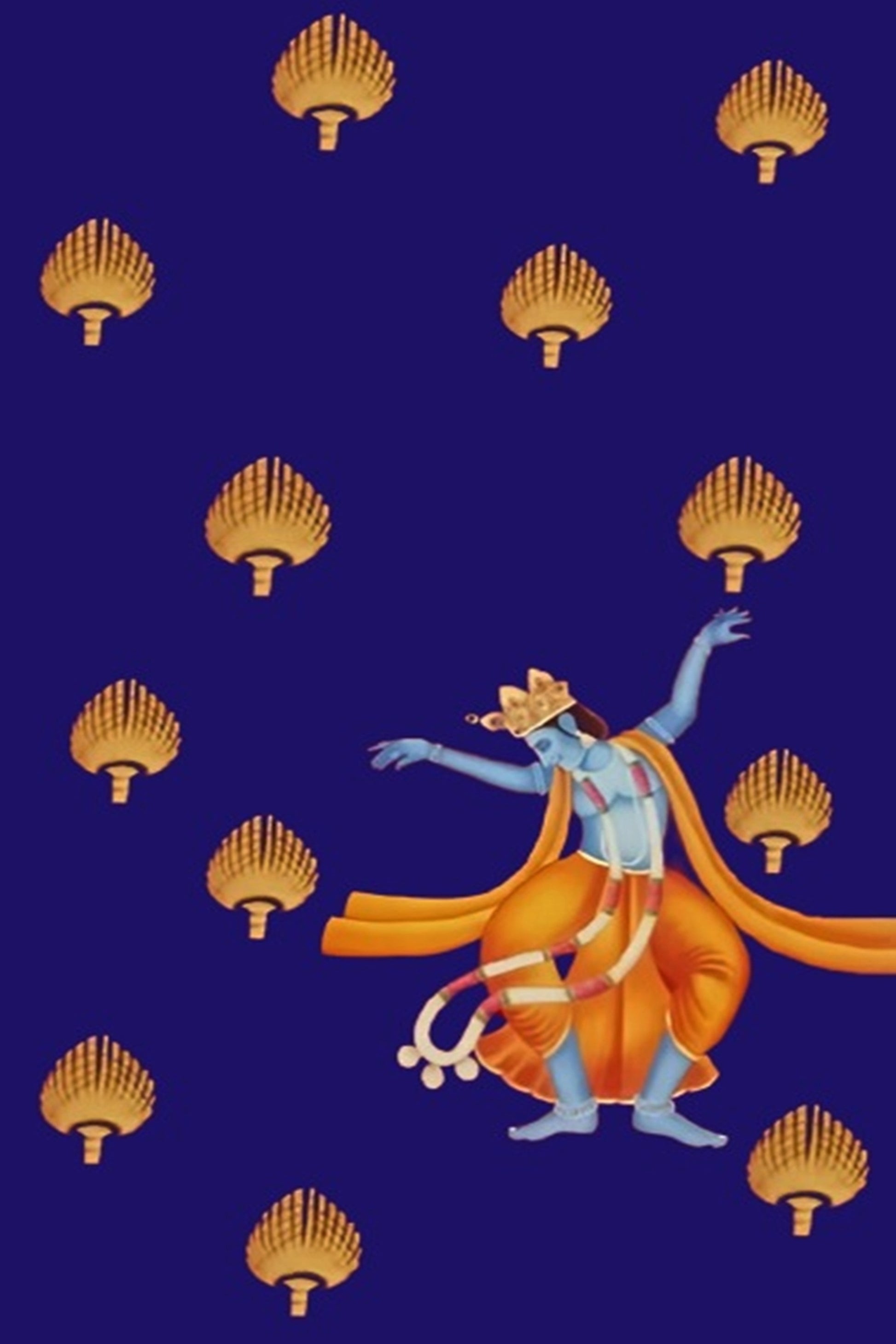 Dancing Krishna Pichwai Painting – Handpainted Traditional Indian Art of Lord Krishna - Jaipur Earth