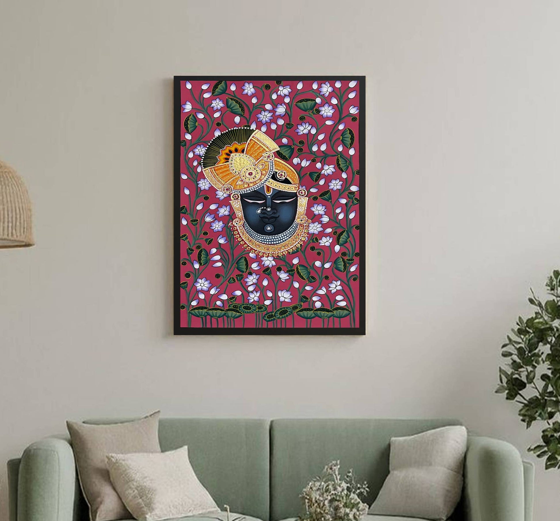 Handcrafted Shrinathji Pichwai Painting – Traditional Indian Art - Jaipur Earth