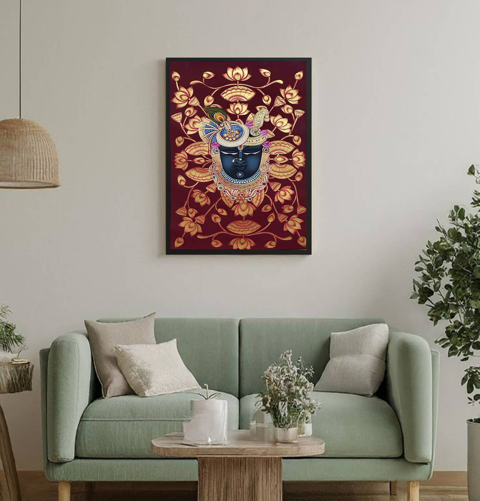 Handcrafted Shrinathji Pichwai Painting – Traditional Indian Art - Jaipur Earth