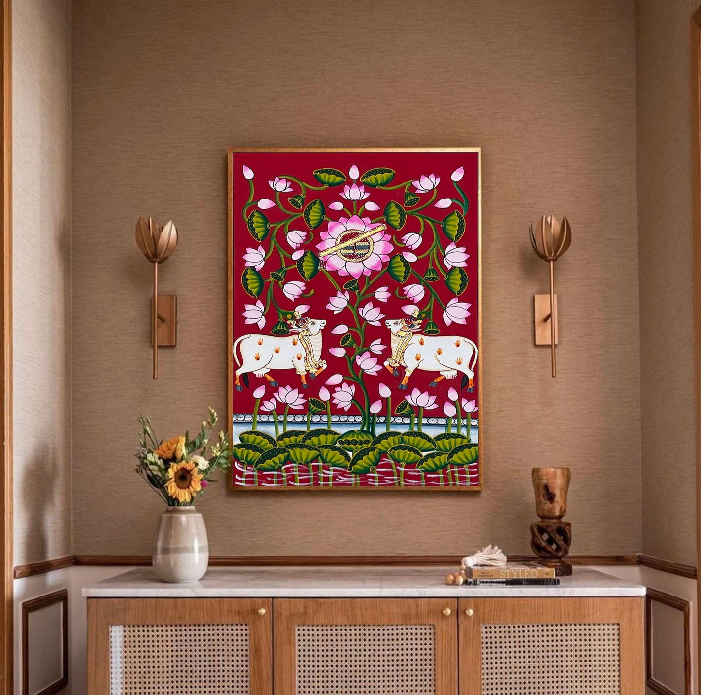 Cow Pichwai Painting – Traditional Nathdwara Style Wall Décor - Jaipur Earth