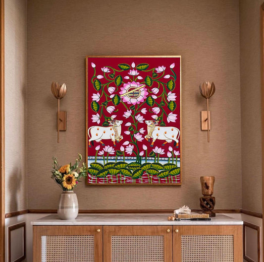 Cow Pichwai Painting – Traditional Nathdwara Style Wall Décor - Jaipur Earth