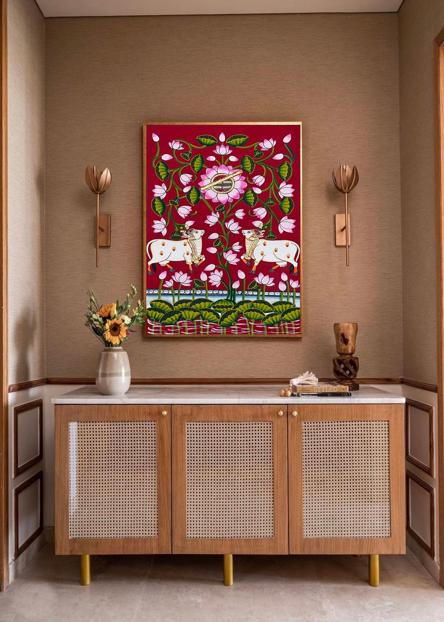 Cow Pichwai Painting – Traditional Nathdwara Style Wall Décor - Jaipur Earth