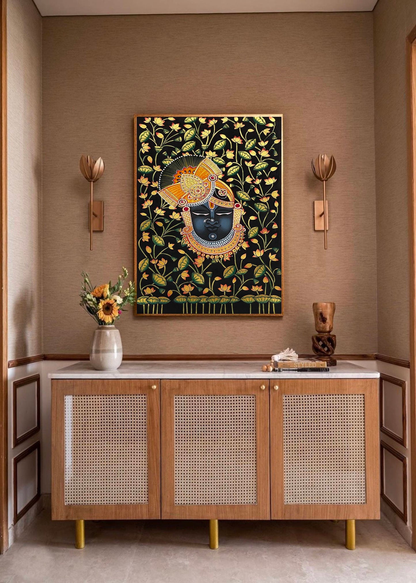 Handcrafted Shrinathji Pichwai Painting – Traditional Indian Art - Jaipur Earth