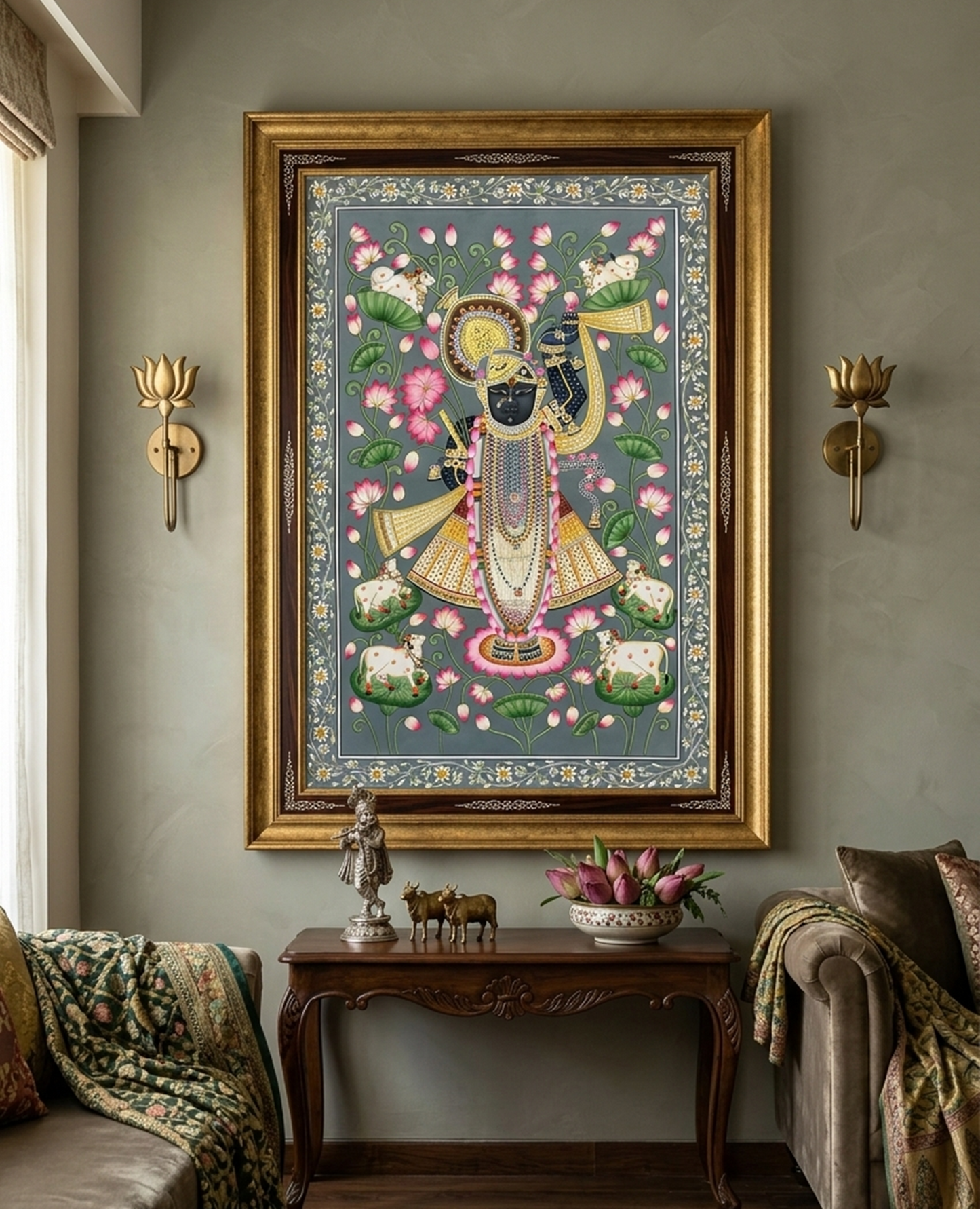 Shrinathji Pichwai Painting | Handmade Indian Wall Art