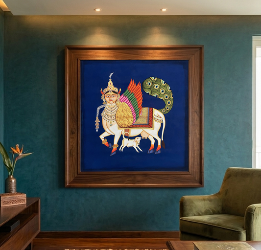 Kamdhenu Pichwai Painting Traditional Indian Pichwai Painting, Home decor Art, Wall Art