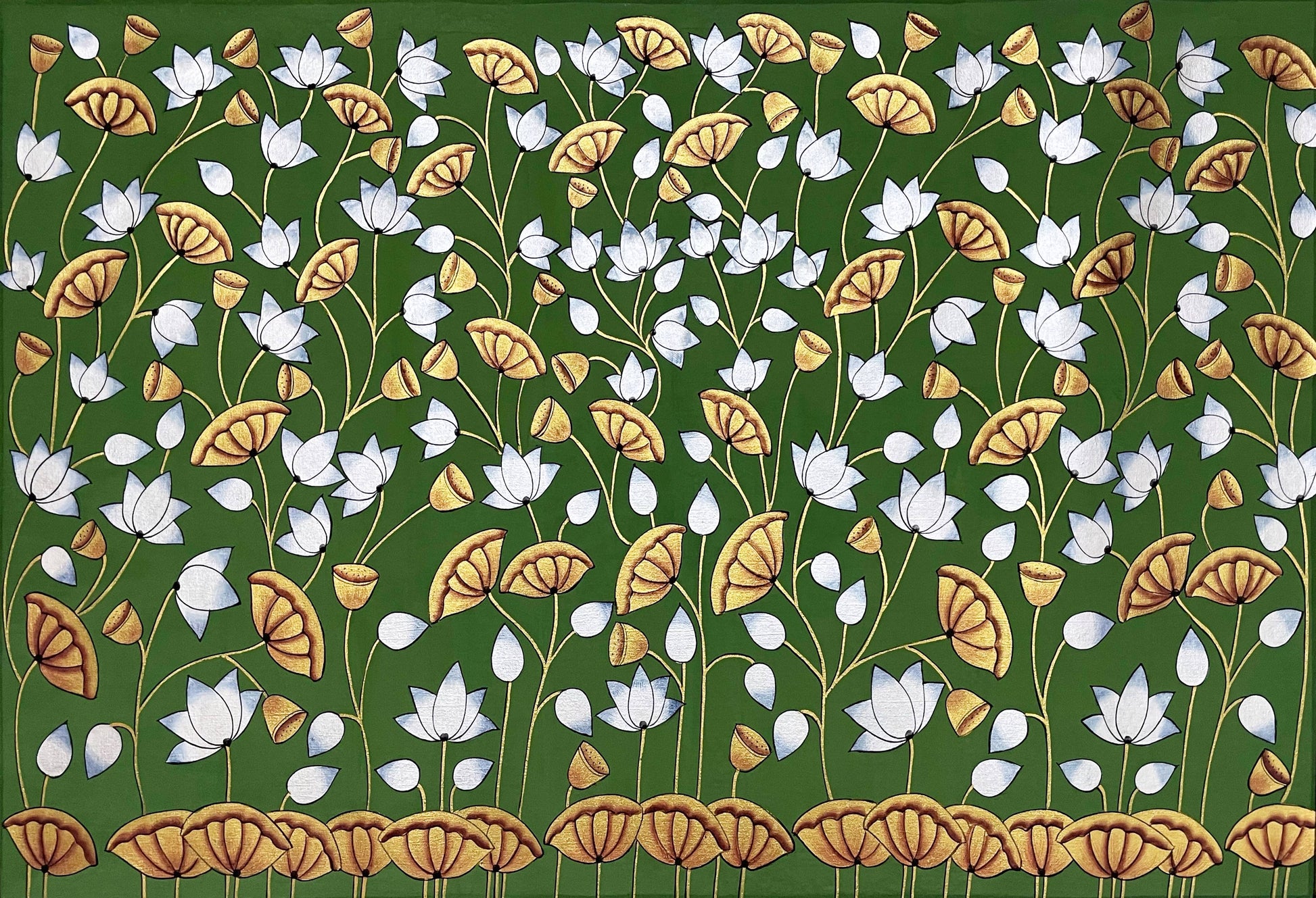 Pichwai Painting, Lotus Pond Indian Pichwai, Home decor Art, Indian painting - Jaipur Earth