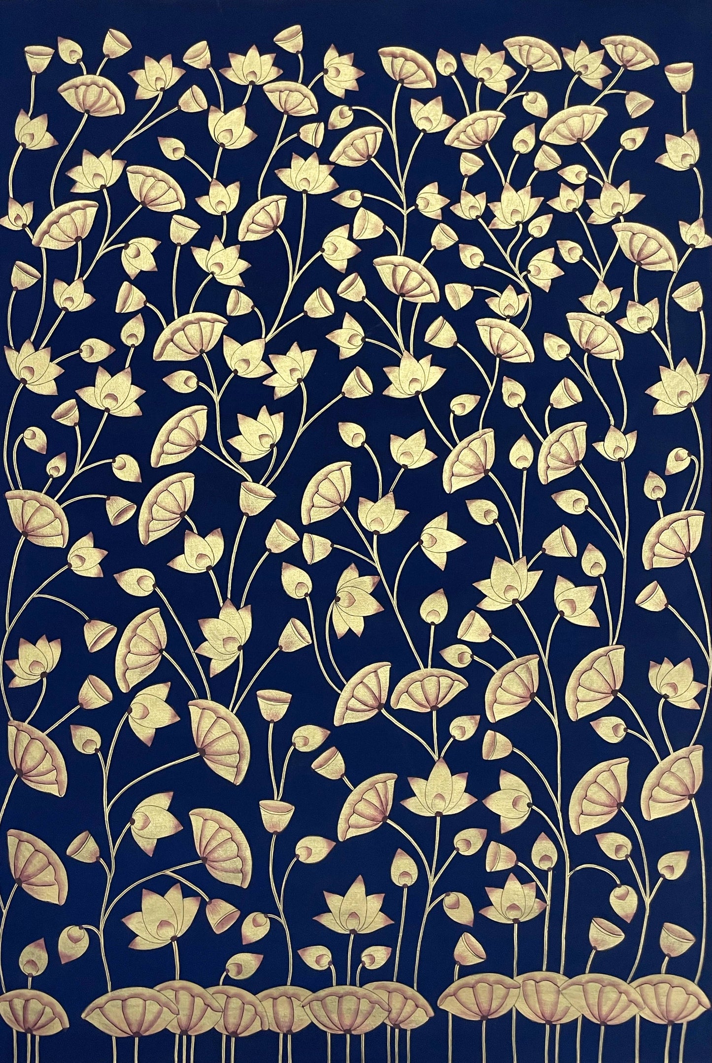 Pichwai Painting, Lotus Pond Indian Pichwai, Home decor Art, Indian painting - Jaipur Earth