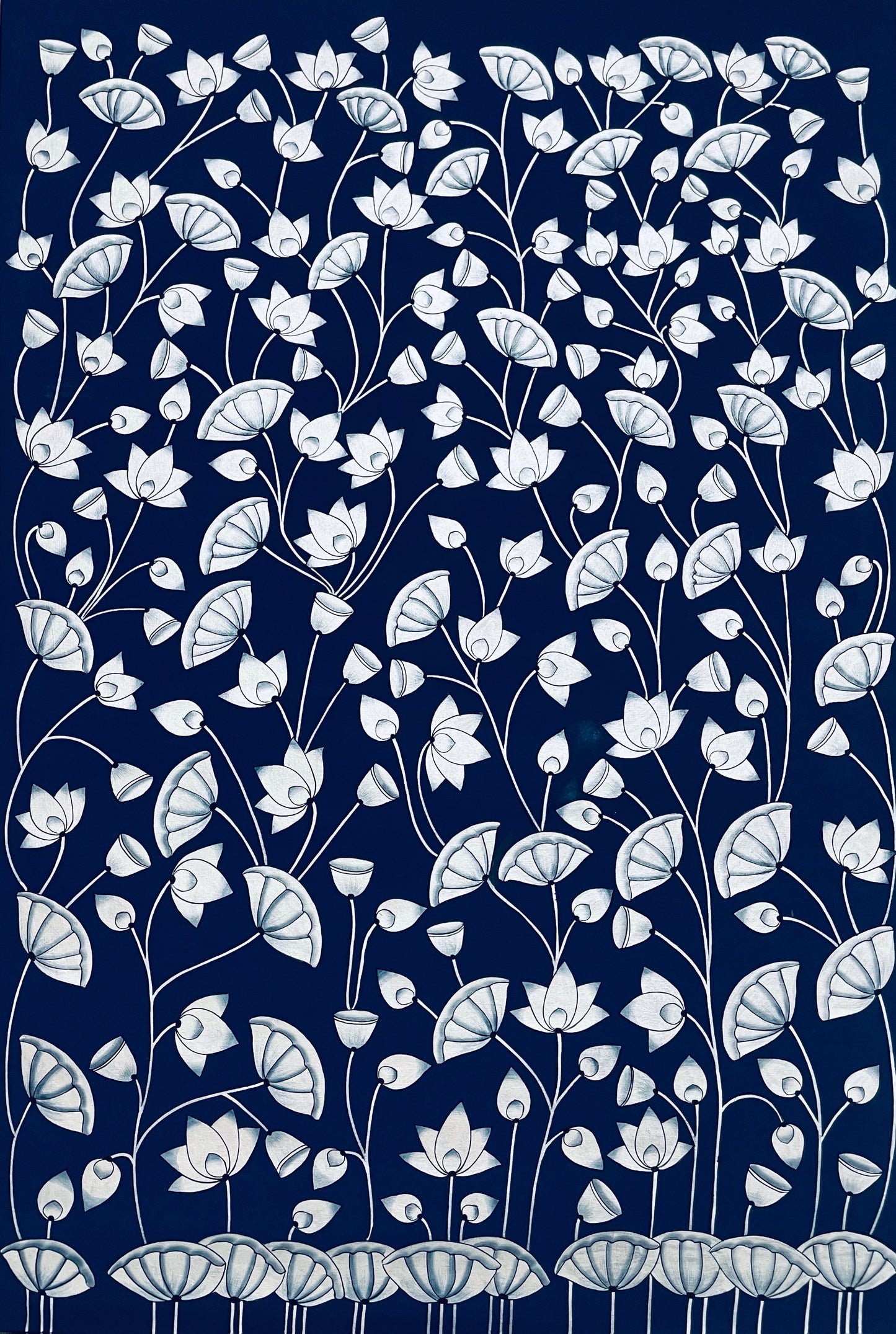 Pichwai Painting, Lotus Pond Indian Pichwai, Home decor Art, Indian painting - Jaipur Earth