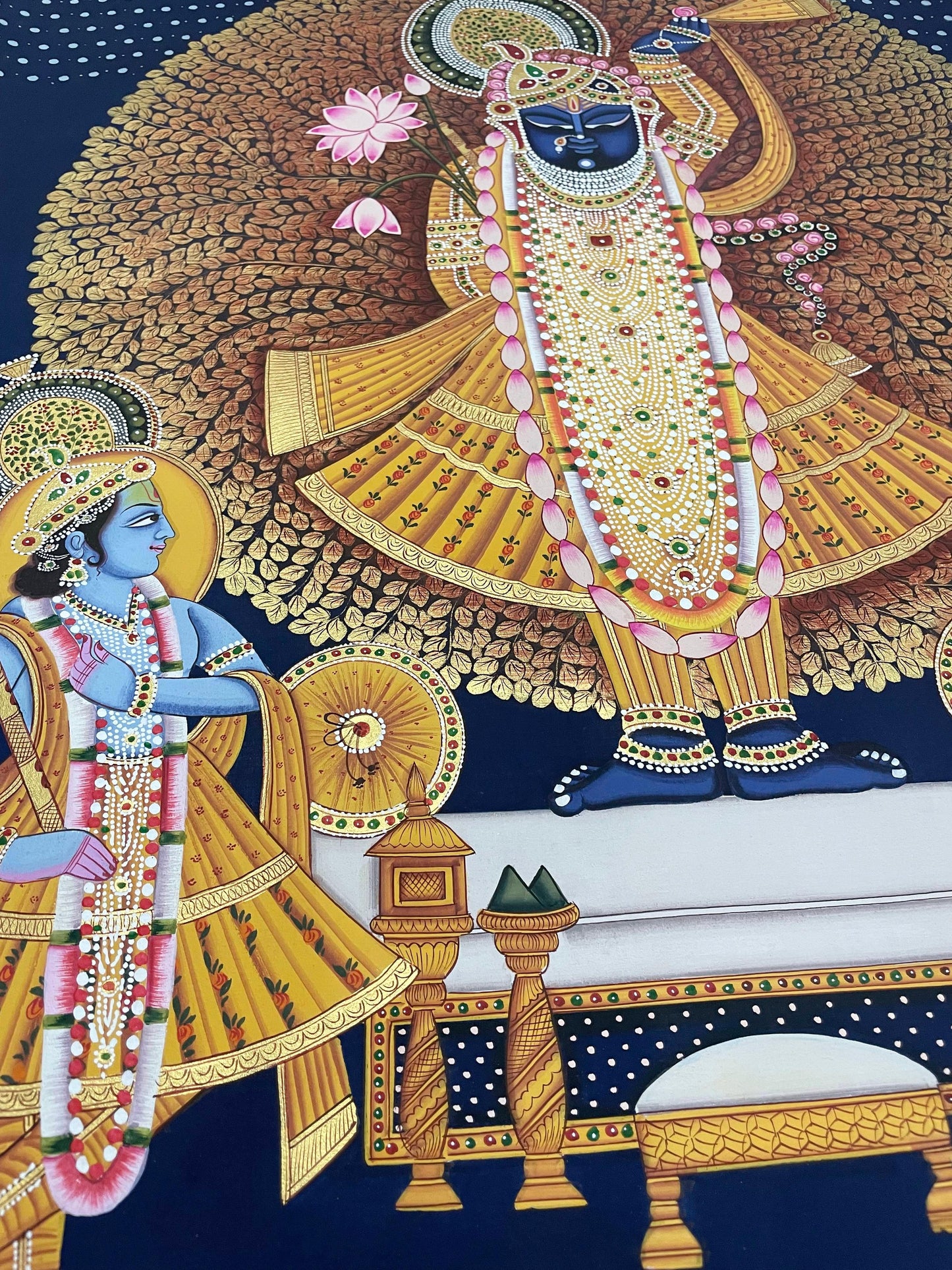 Shrinathji Darshan - Handmade Pichwai painting (Unframed/ 2x3 feet/ 3x4feet) - Jaipur Earth