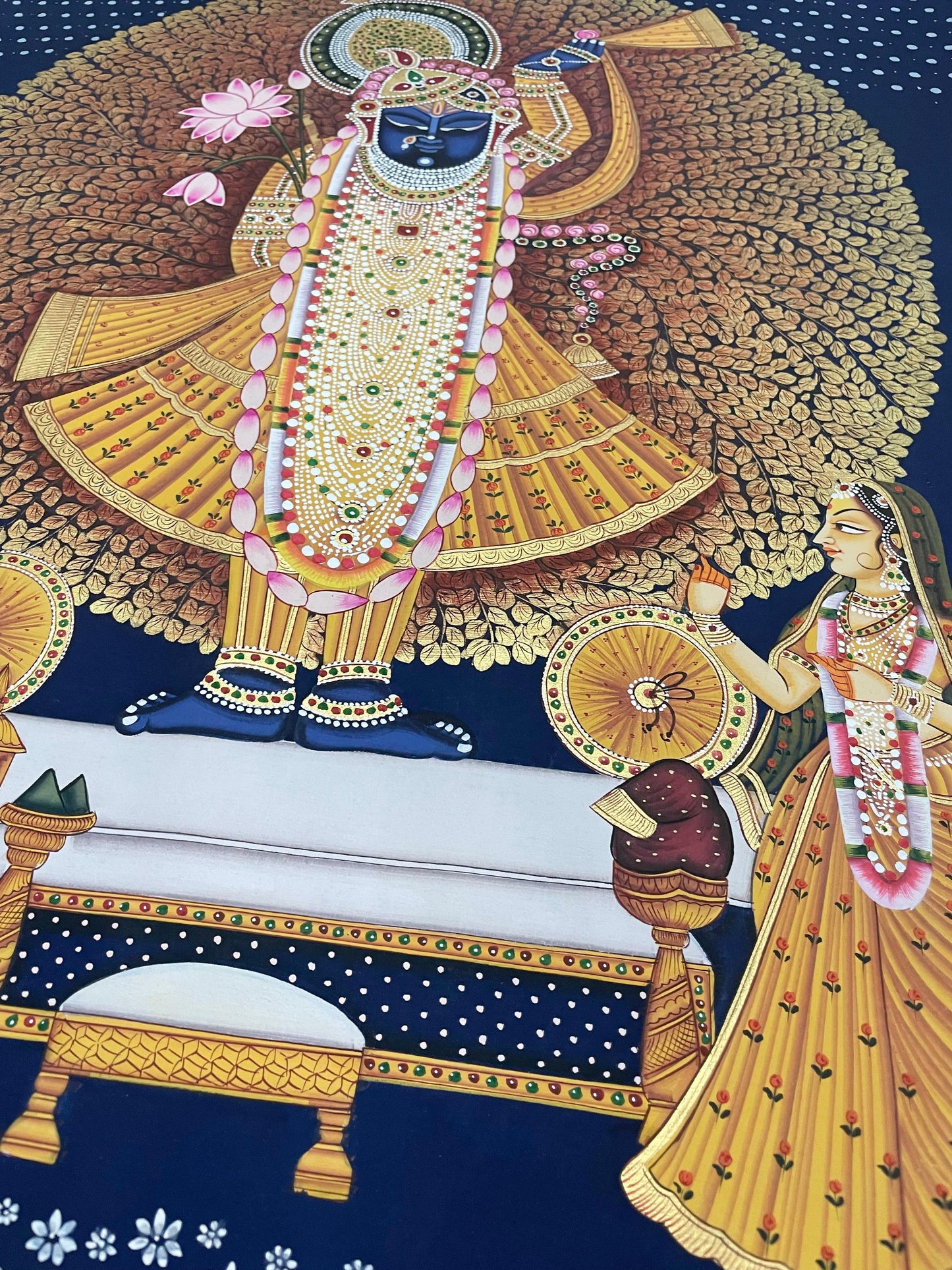 Shrinathji Darshan - Handmade Pichwai painting (Unframed/ 2x3 feet/ 3x4feet) - Jaipur Earth