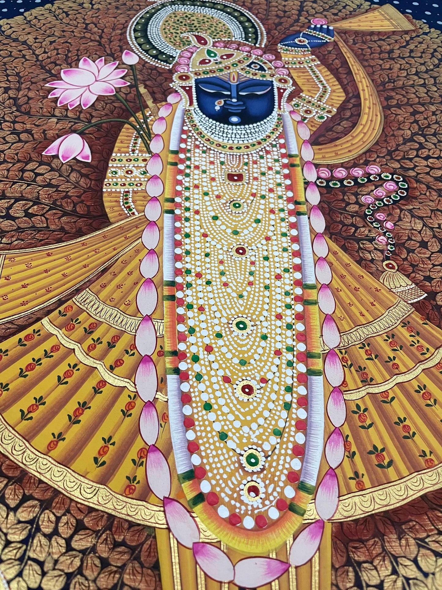 Shrinathji Darshan - Handmade Pichwai painting (Unframed/ 2x3 feet/ 3x4feet) - Jaipur Earth