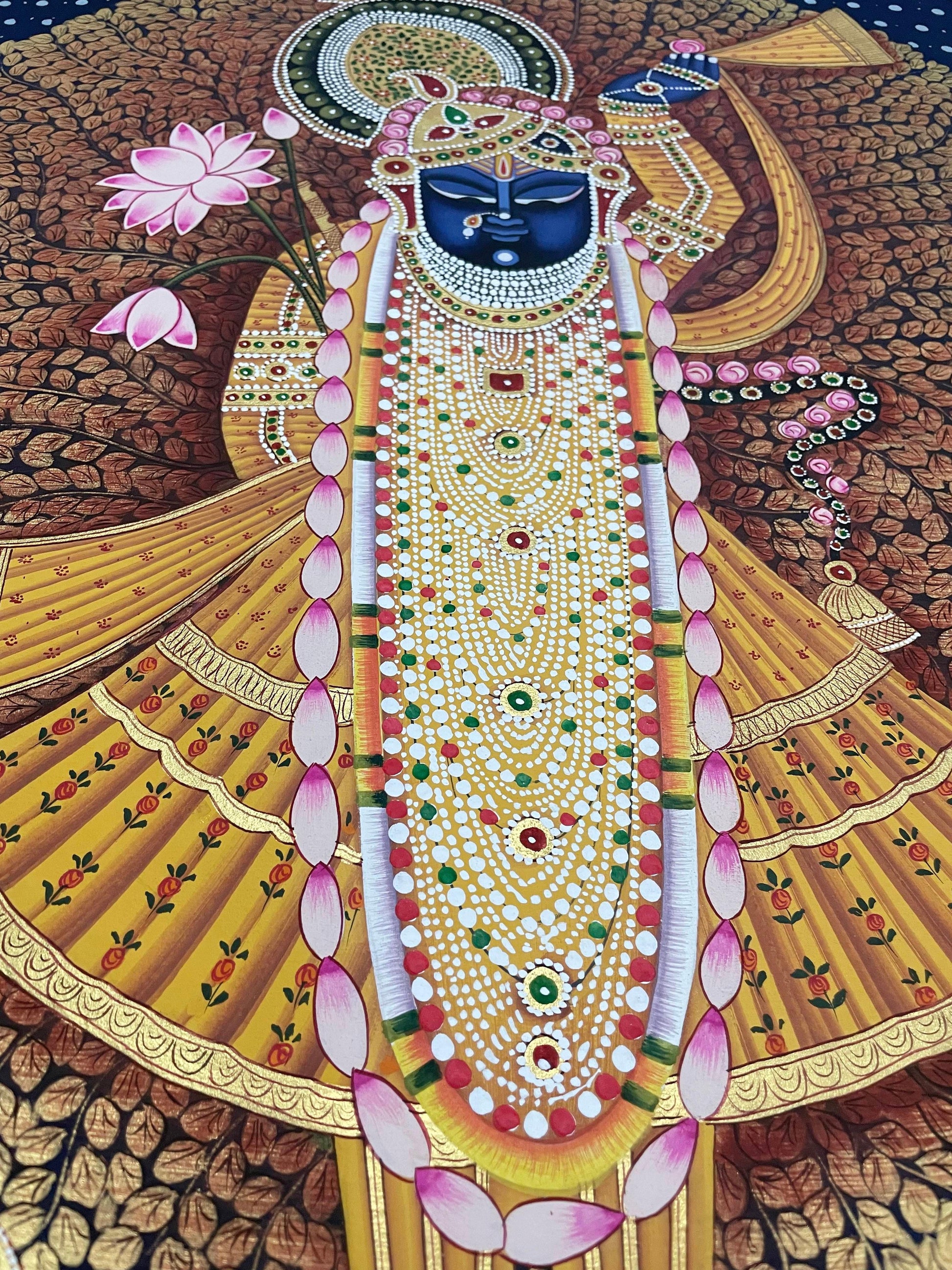 Shrinathji Darshan - Handmade Pichwai painting (Unframed/ 2x3 feet/ 3x4feet) - Jaipur Earth