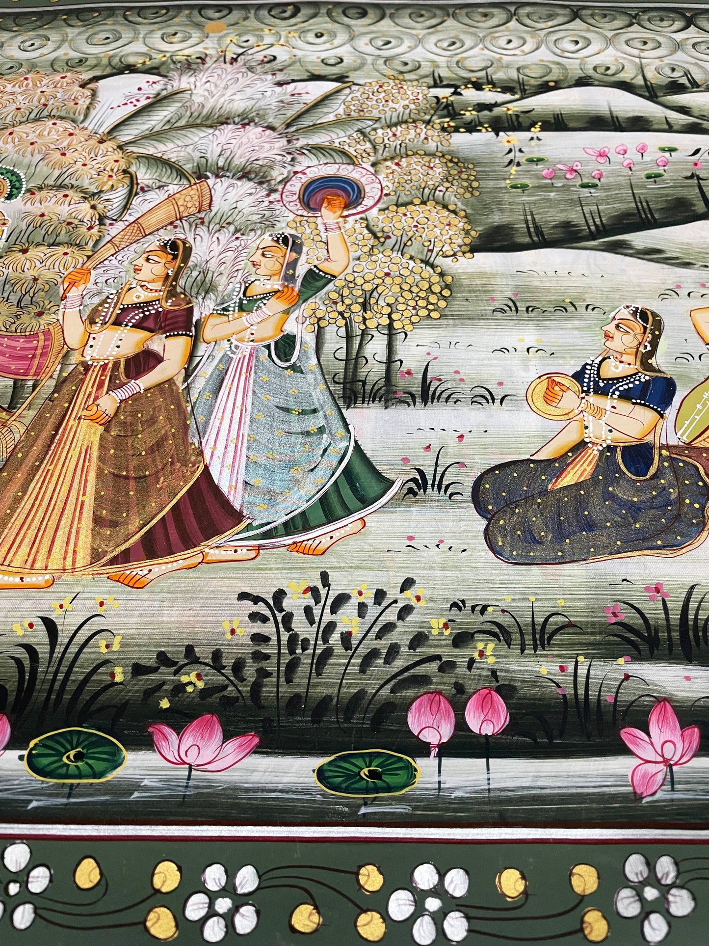 Radha Krishna Detailed Pichwai Handmade Painting on Fabric Krishna Painting, Wall art, Home Decor - Jaipur Earth