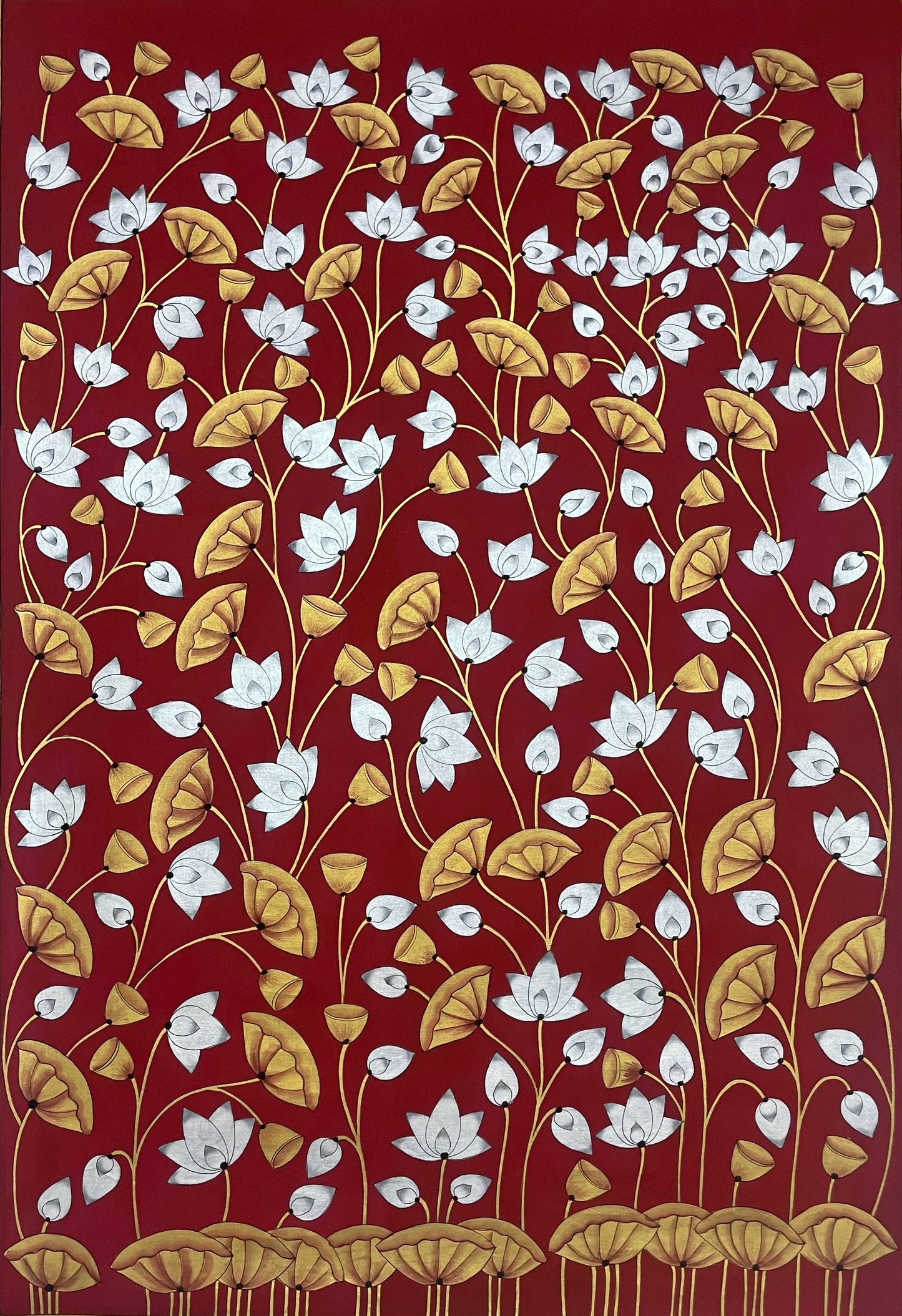 Pichwai Painting, Lotus Pond Indian Pichwai, Home decor Art, Indian painting - Jaipur Earth
