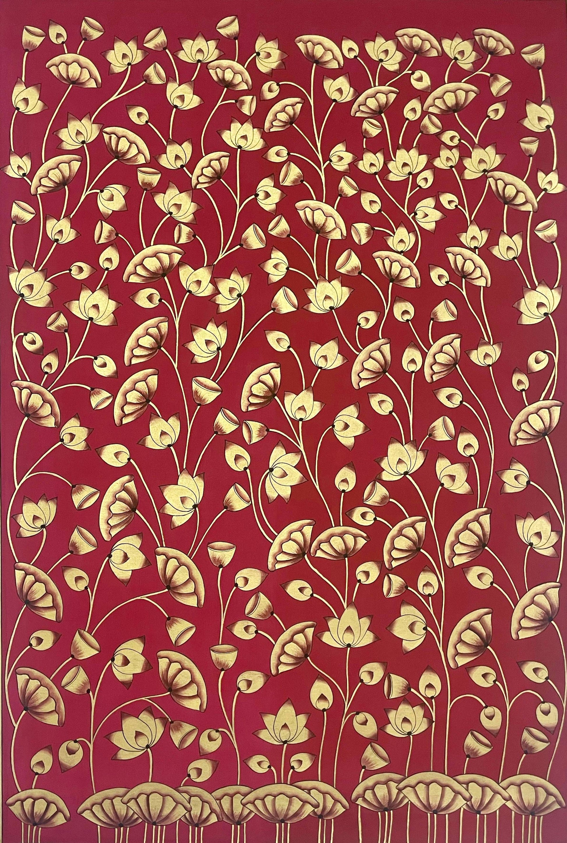 Pichwai Painting, Lotus Pond Indian Pichwai, Home decor Art, Indian painting - Jaipur Earth