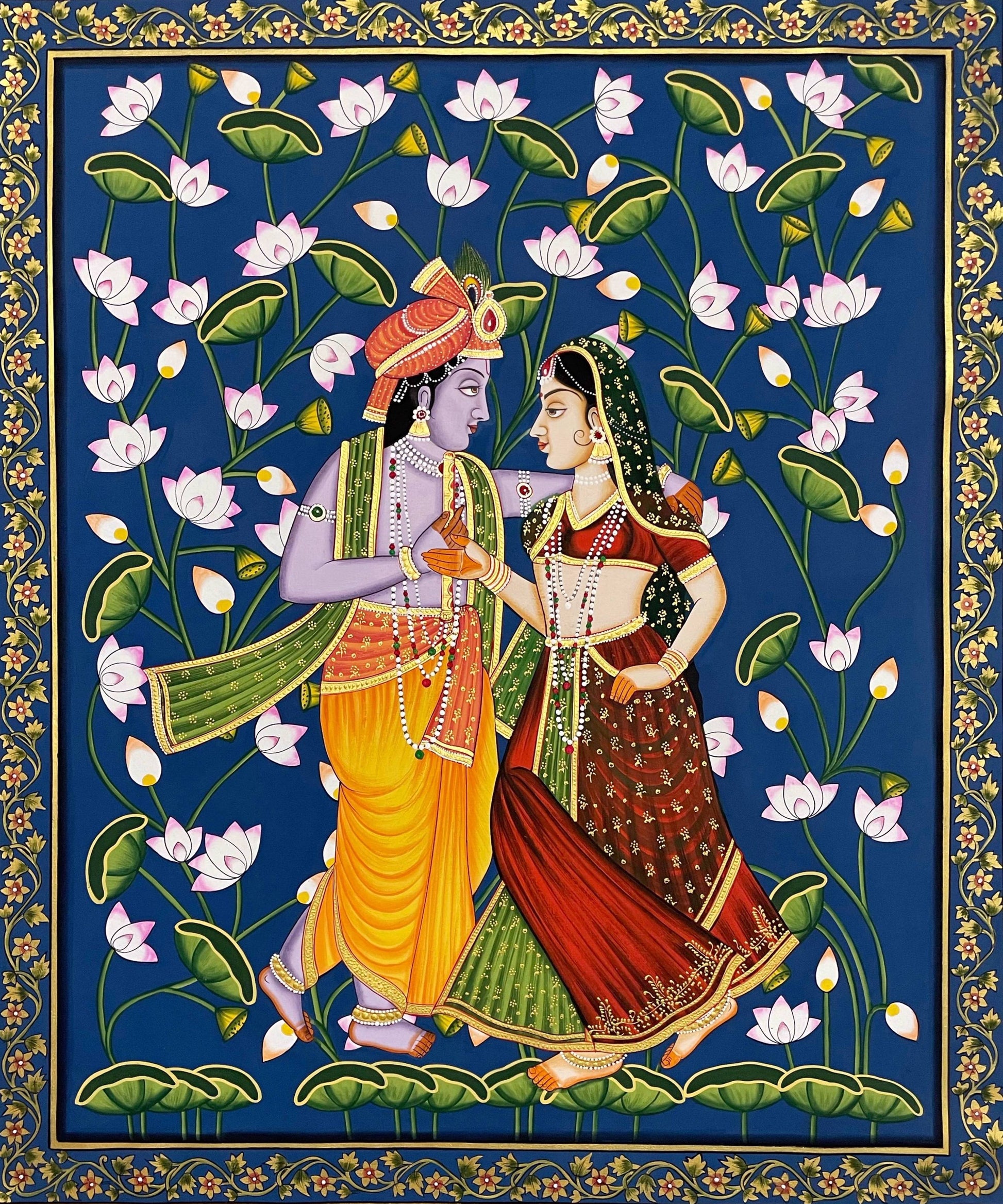 Radha Krishna Pichwai Painting - Handmade Pichwai Painting - Jaipur Earth