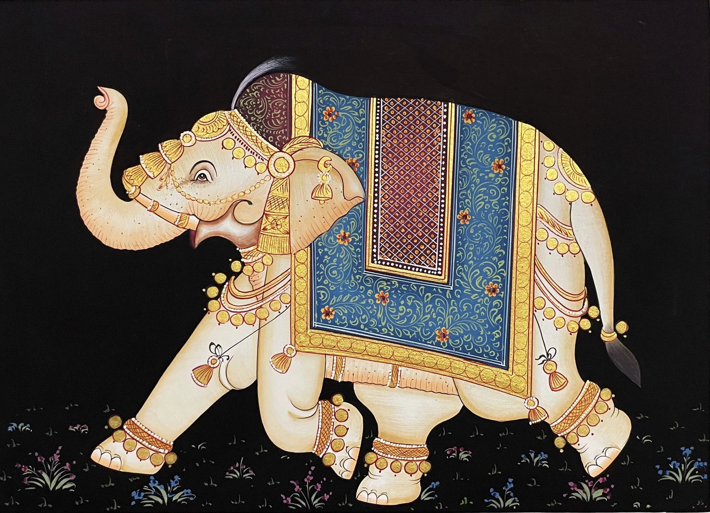 Trio Elephant, Horse, Camel Set of 3 Indian Miniature Wall Art, Traditional Animal Procession Painting On Paper, Wall Painting, Wall Hanging - Jaipur Earth