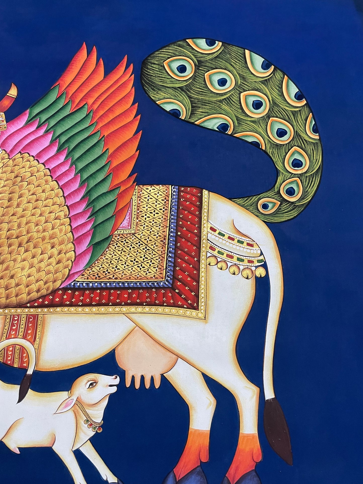Kamdhenu Pichwai Painting Traditional Indian Pichwai Painting, Home decor Art, Wall Art