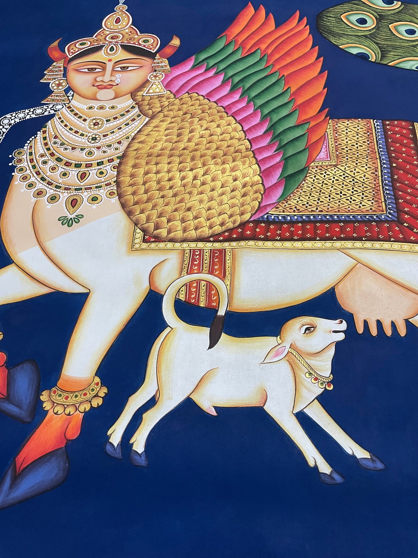 Kamdhenu Pichwai Painting Traditional Indian Pichwai Painting, Home decor Art, Wall Art