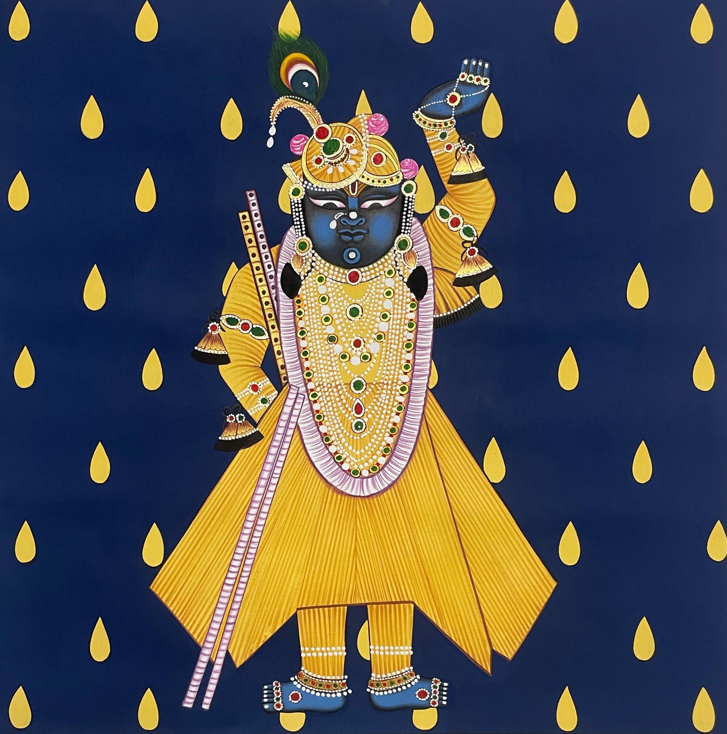 Shrinathji Painting – Handmade Pichwai Painting, Traditional Nathdwara Wall Art for Luxury Home Decor