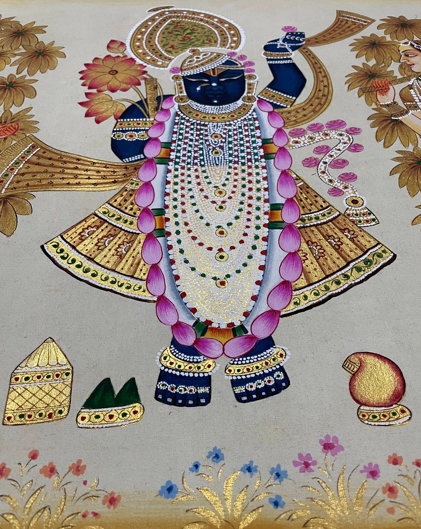 Handmade Shrinathji Pichwai Painting for Home Décor | Traditional Krishna Art