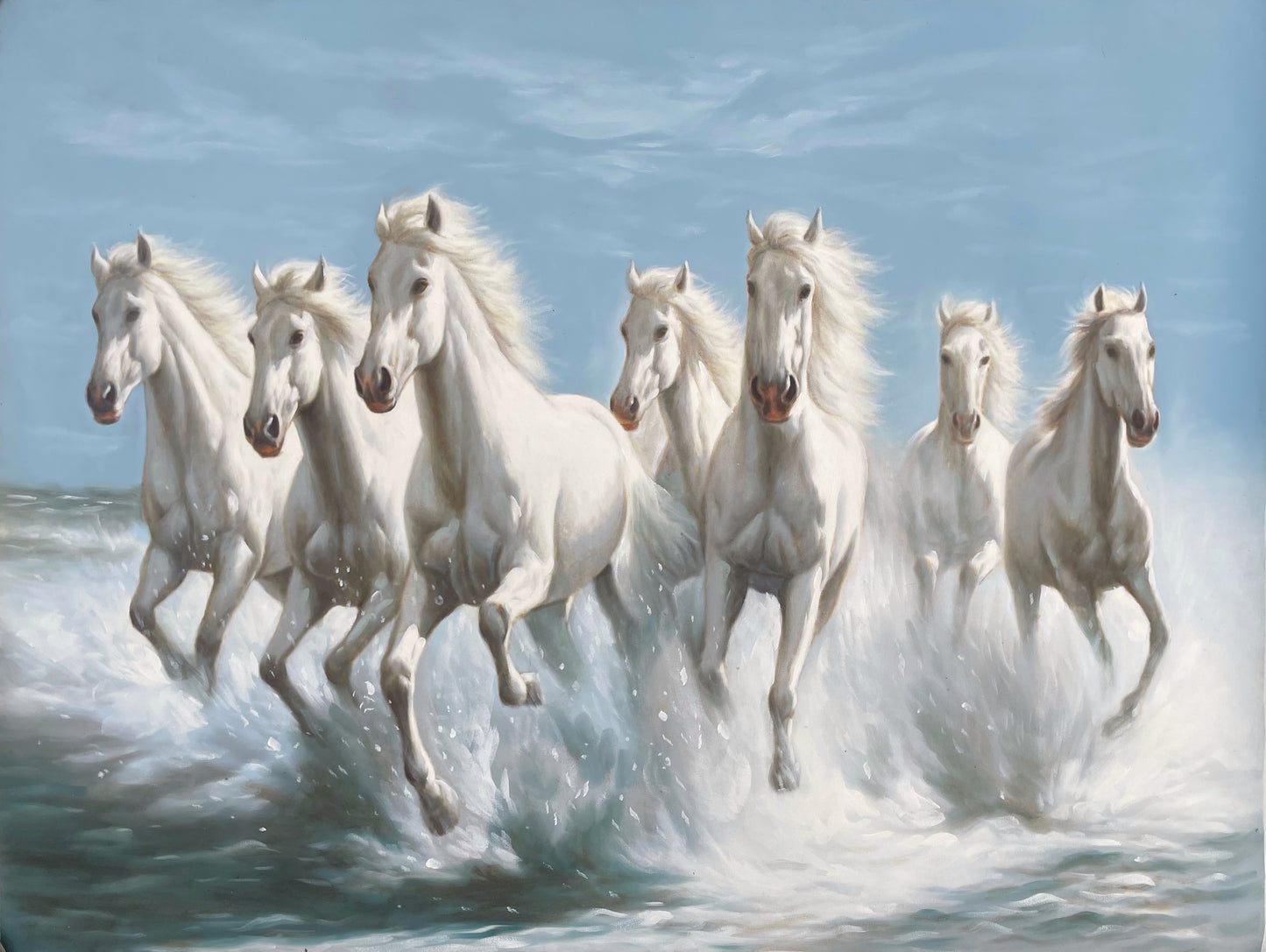Seven Horses of Victory – Original Oil Painting