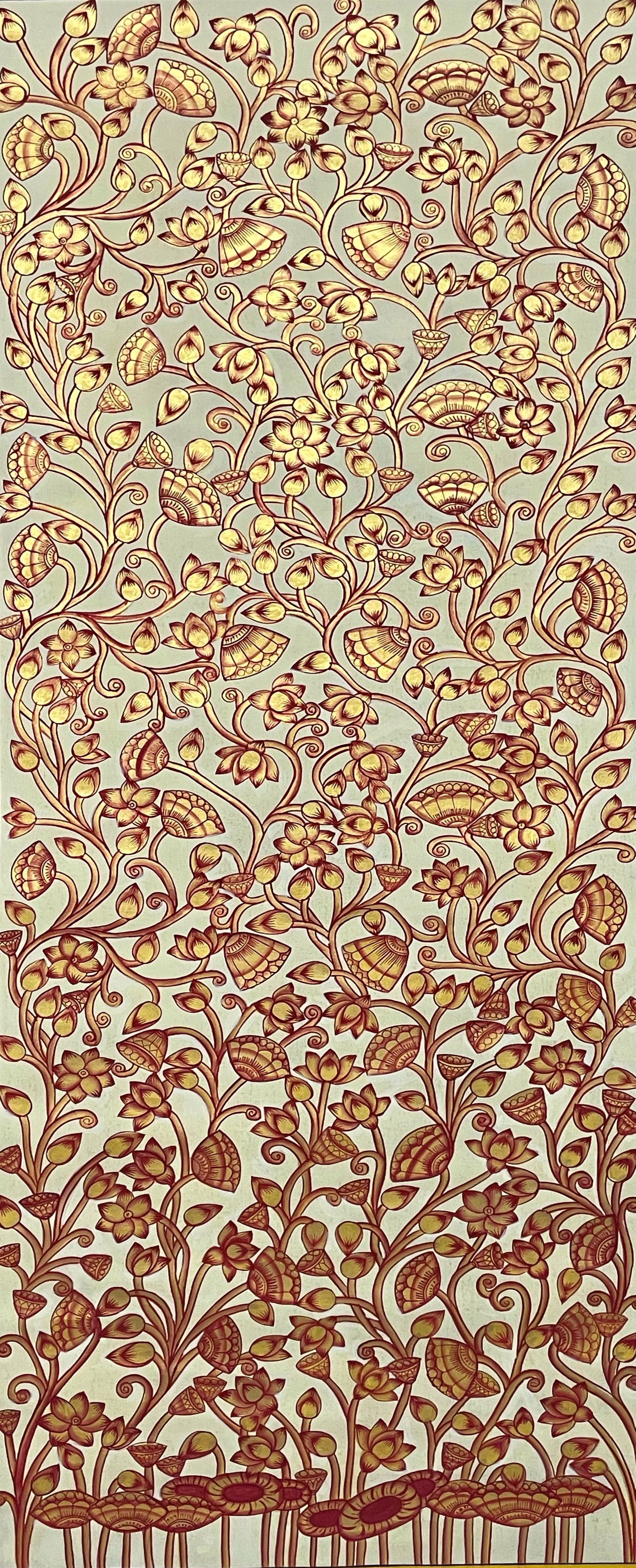 Pichwai Painting, Lotus Pond Indian Pichwai, Home decor Art, Indian painting
