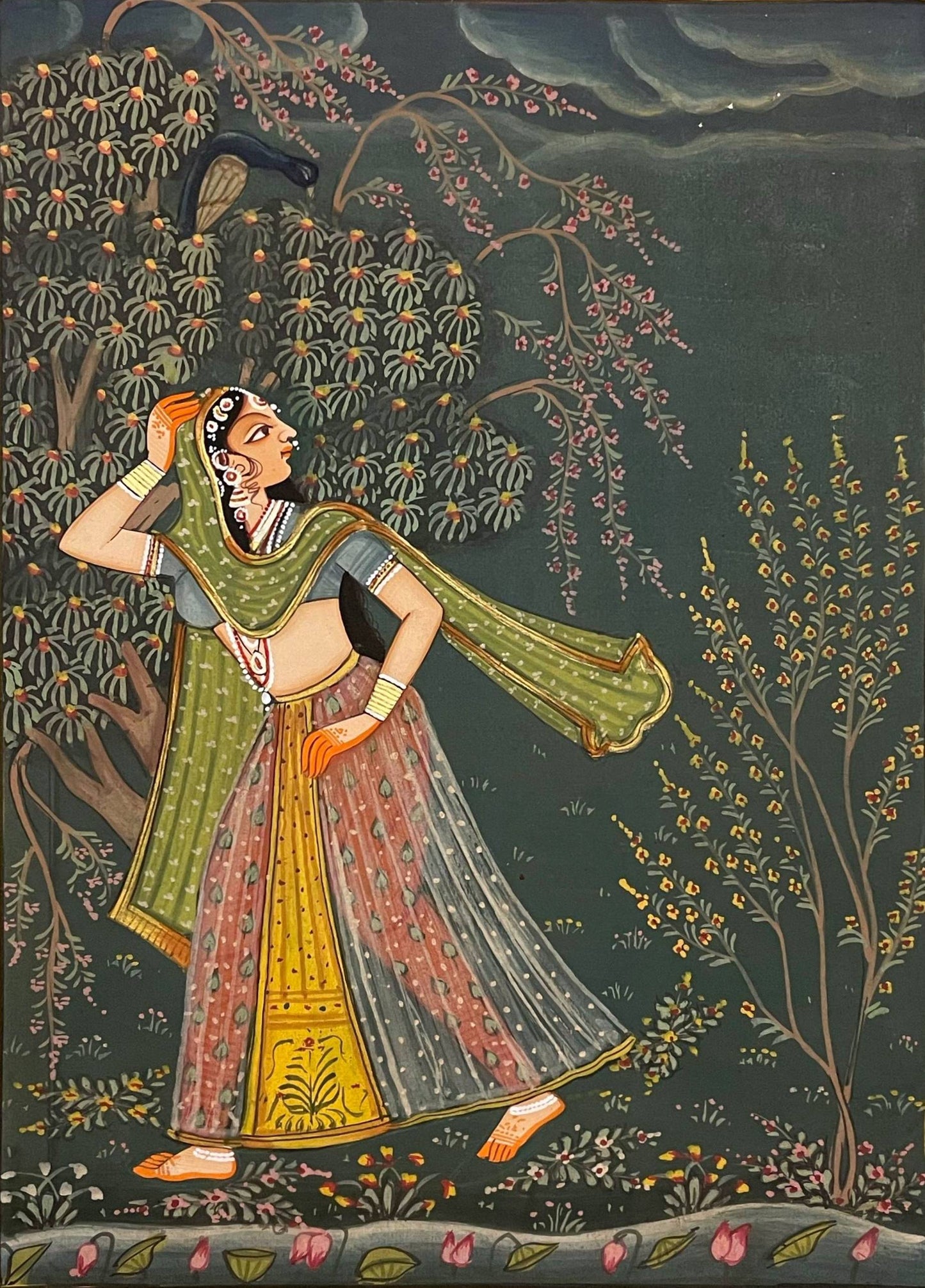 Sakhi Painting, Set of 3 Indian Miniature Painting, Hand Painted Artwork for Home Decor, Wall Art, Framed
