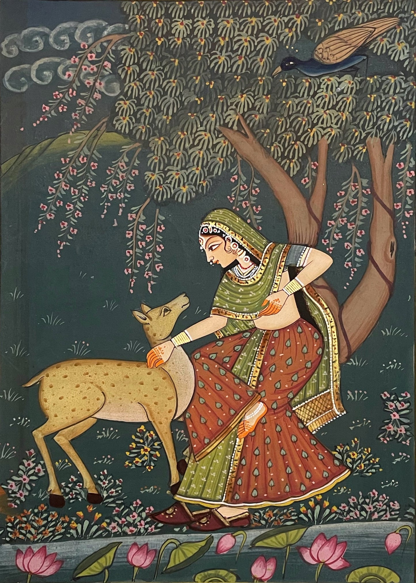 Sakhi Painting, Set of 3 Indian Miniature Painting, Hand Painted Artwork for Home Decor, Wall Art, Framed