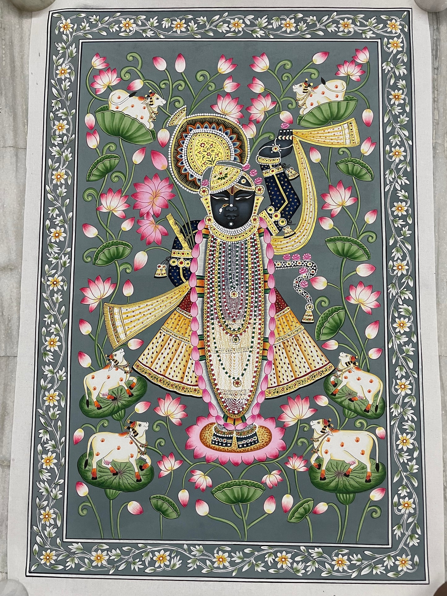Shrinathji Pichwai Painting | Handmade Indian Wall Art