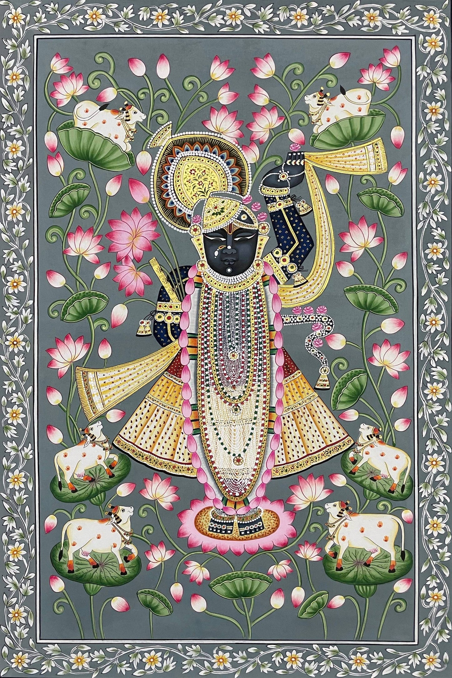 Shrinathji Pichwai Painting | Handmade Indian Wall Art
