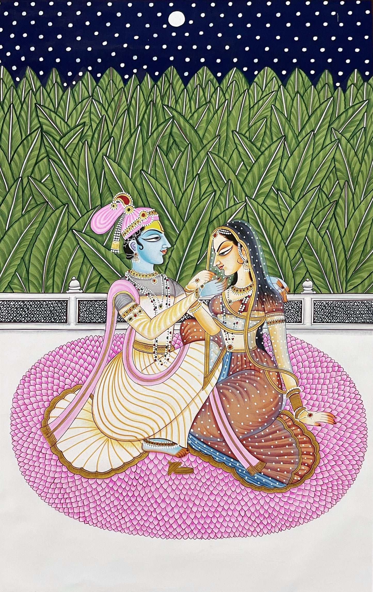Radha Krishna Detailed Pichwai Handmade Painting - Jaipur Earth