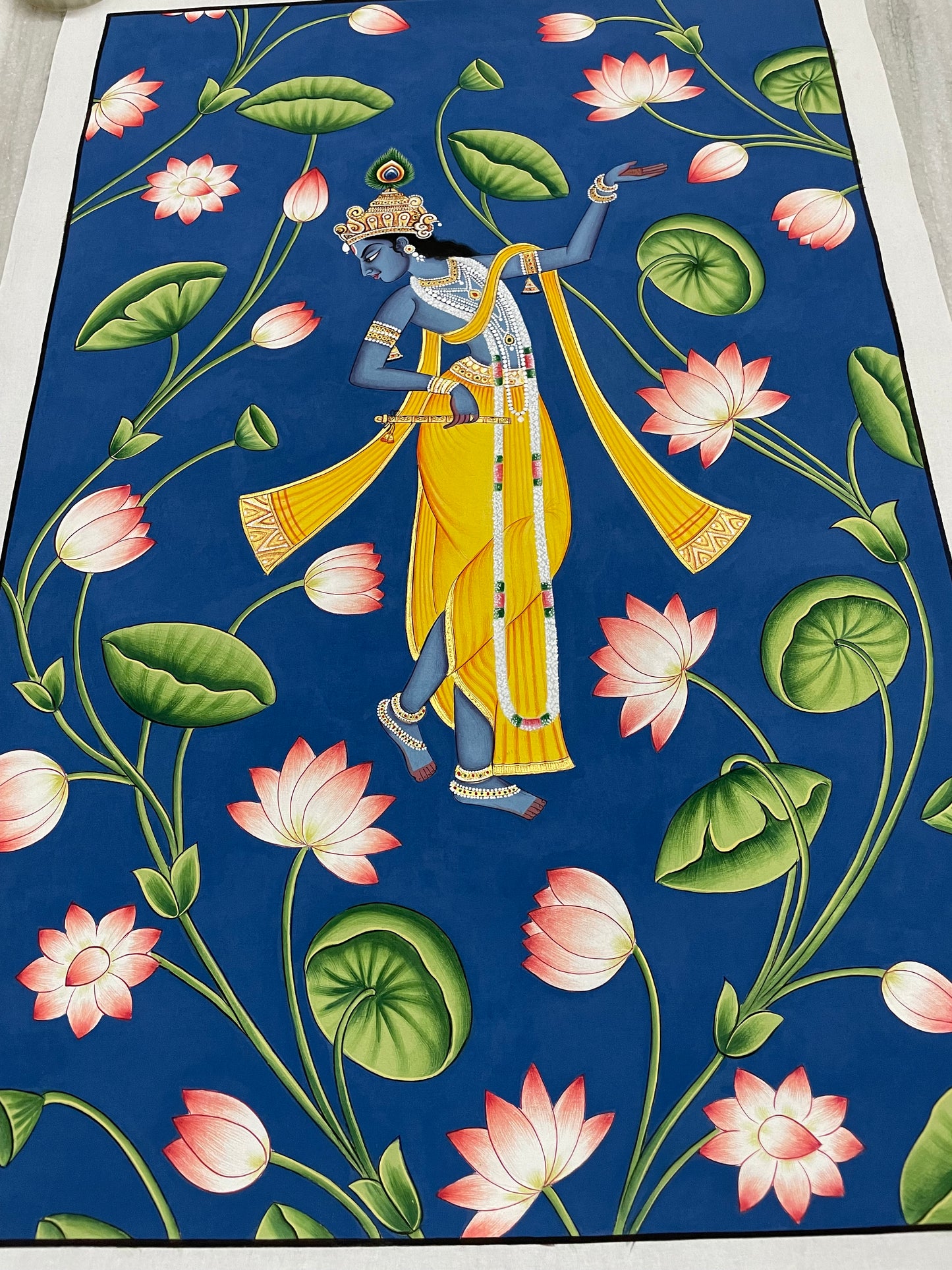 Krishna Detailed Pichwai Painting, wall decor, Home decor