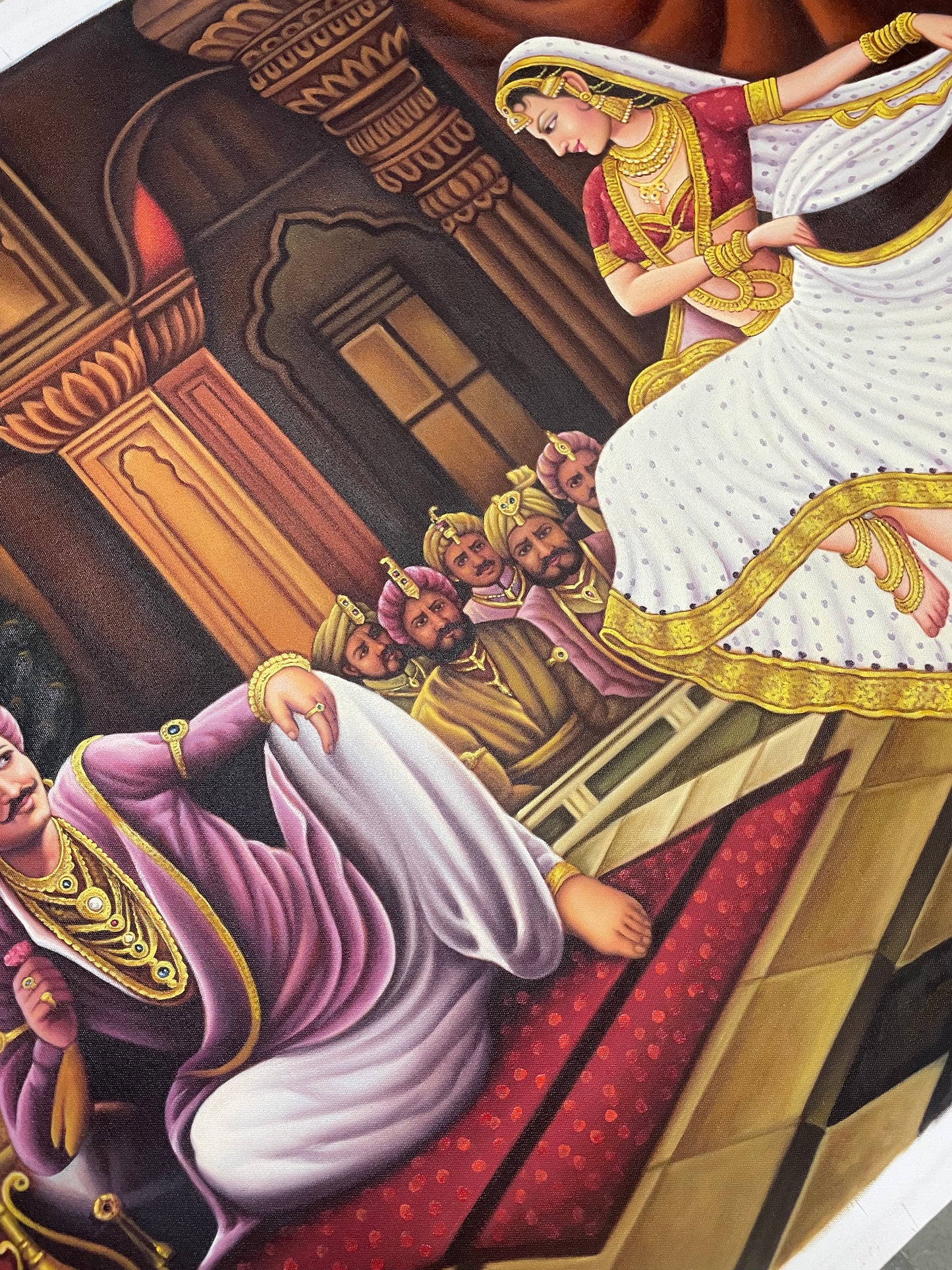 Peshwa Bajirao Court Dance – Maratha Royal Durbar Oil Painting