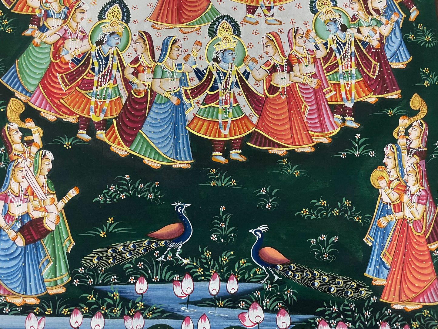 Radha Krishna Raasleela Pichwai Painting – Handmade Traditional Wall Art