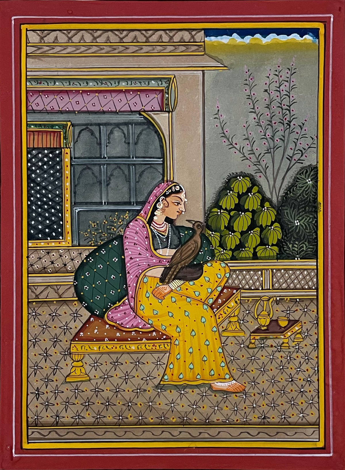 Sakhi Paintings Set of 6 | Hand-Painted Rajasthani Miniature Art | Framed
